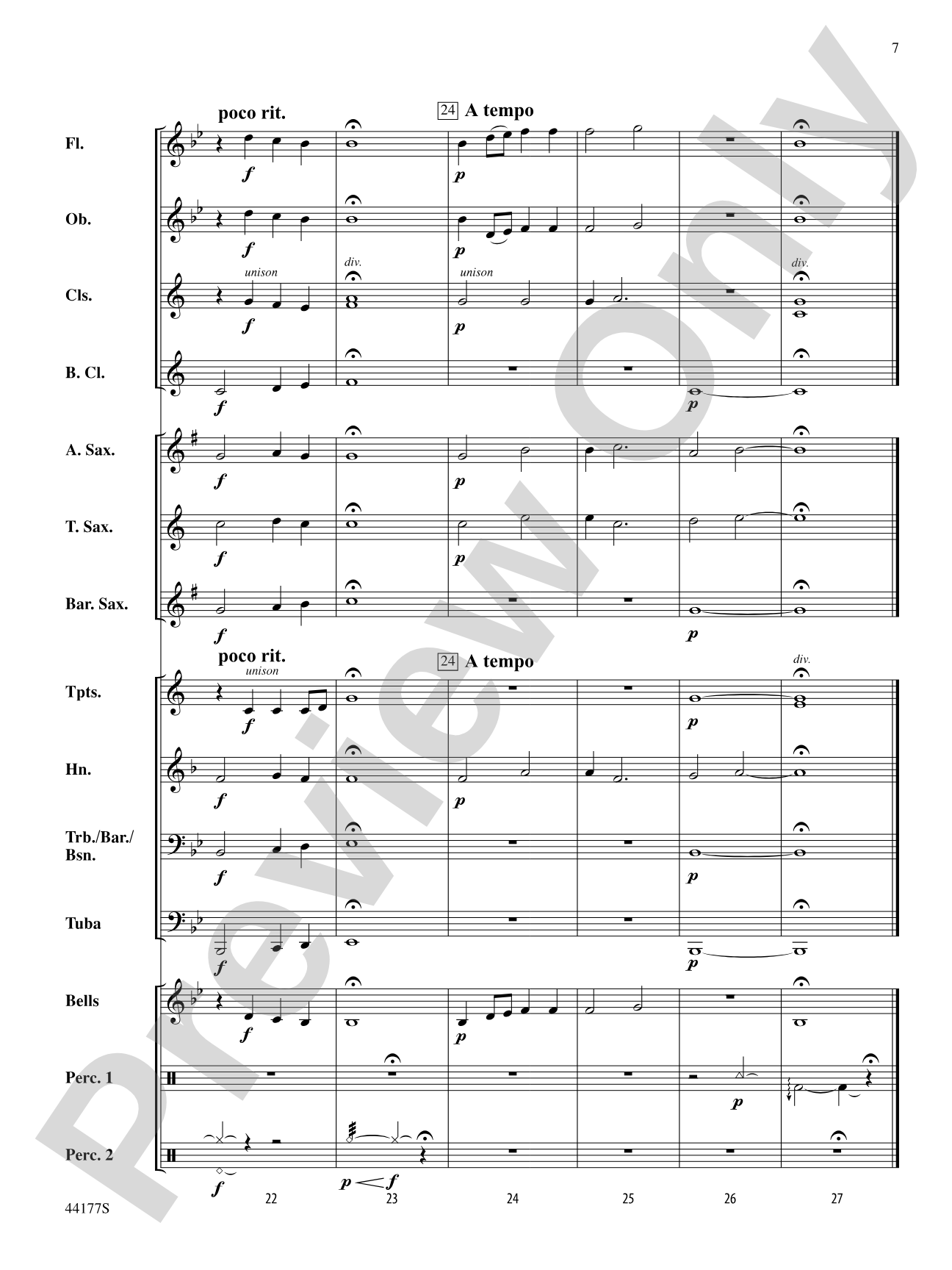 Farewell at Dawn: Concert Band Conductor Score & Parts