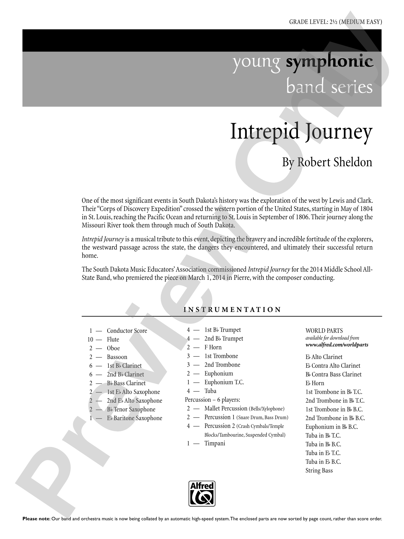 Intrepid Journey: Concert Band Conductor Score & Parts