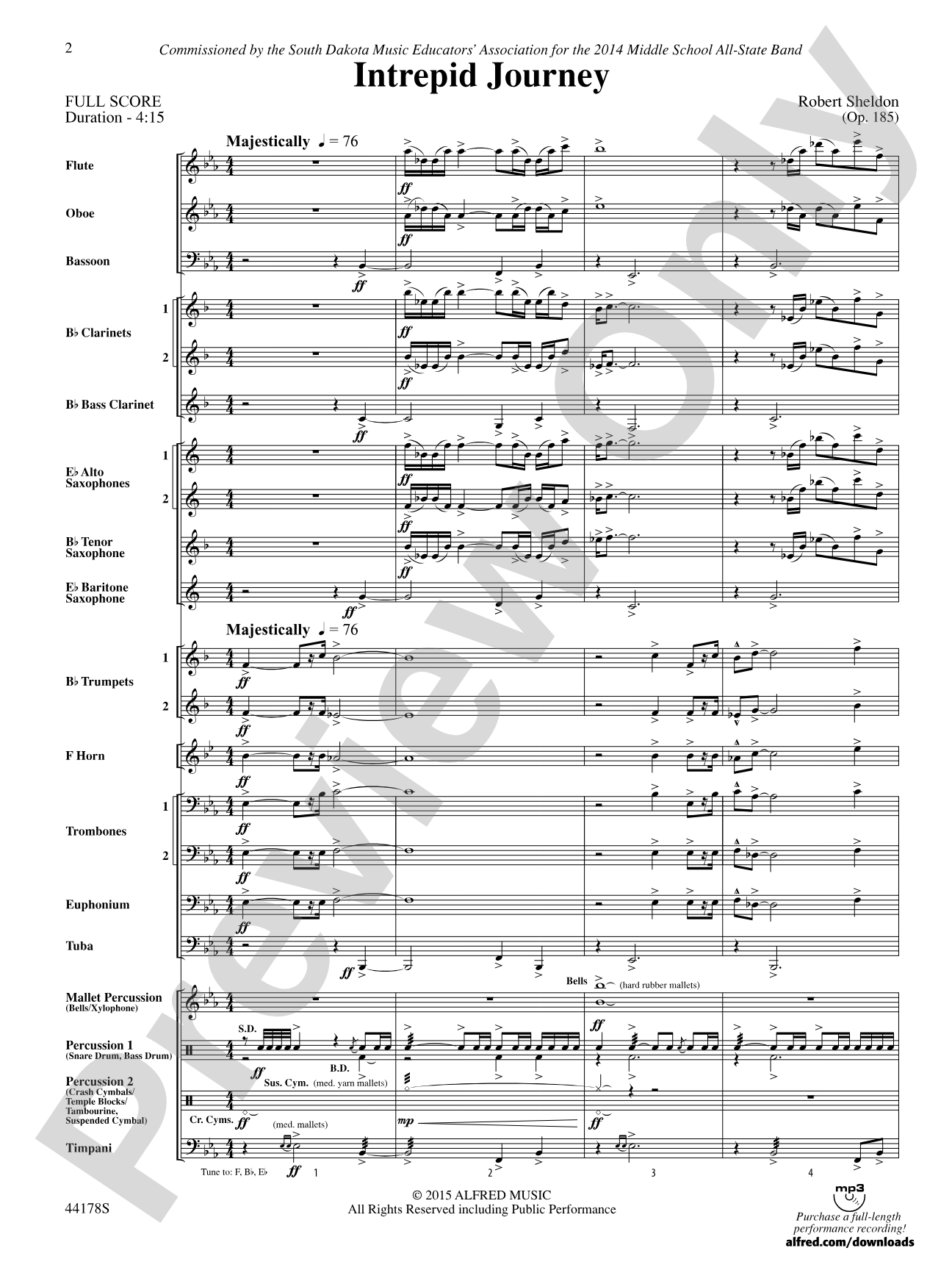 Intrepid Journey: Concert Band Conductor Score & Parts