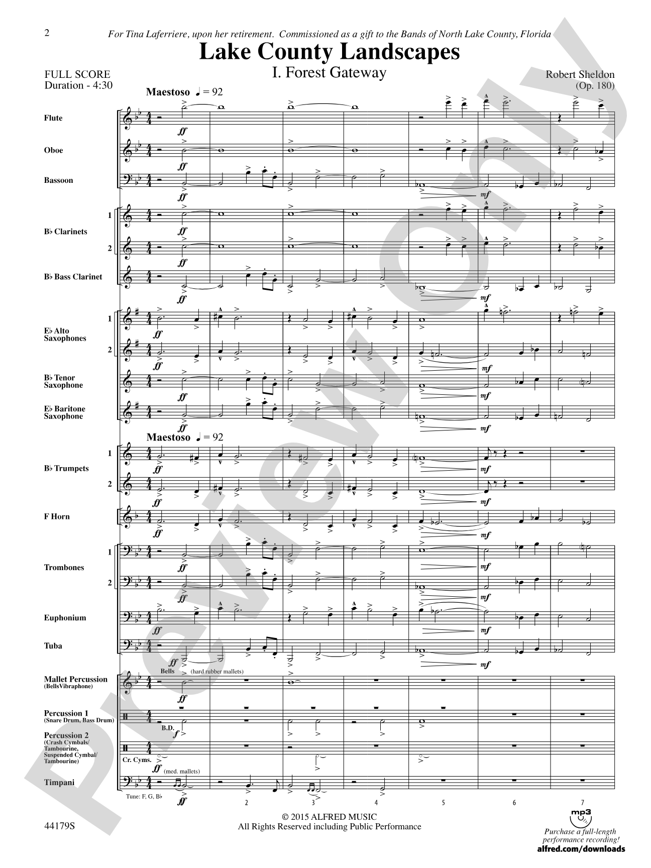 Lake County Landscapes: Concert Band Conductor Score & Parts