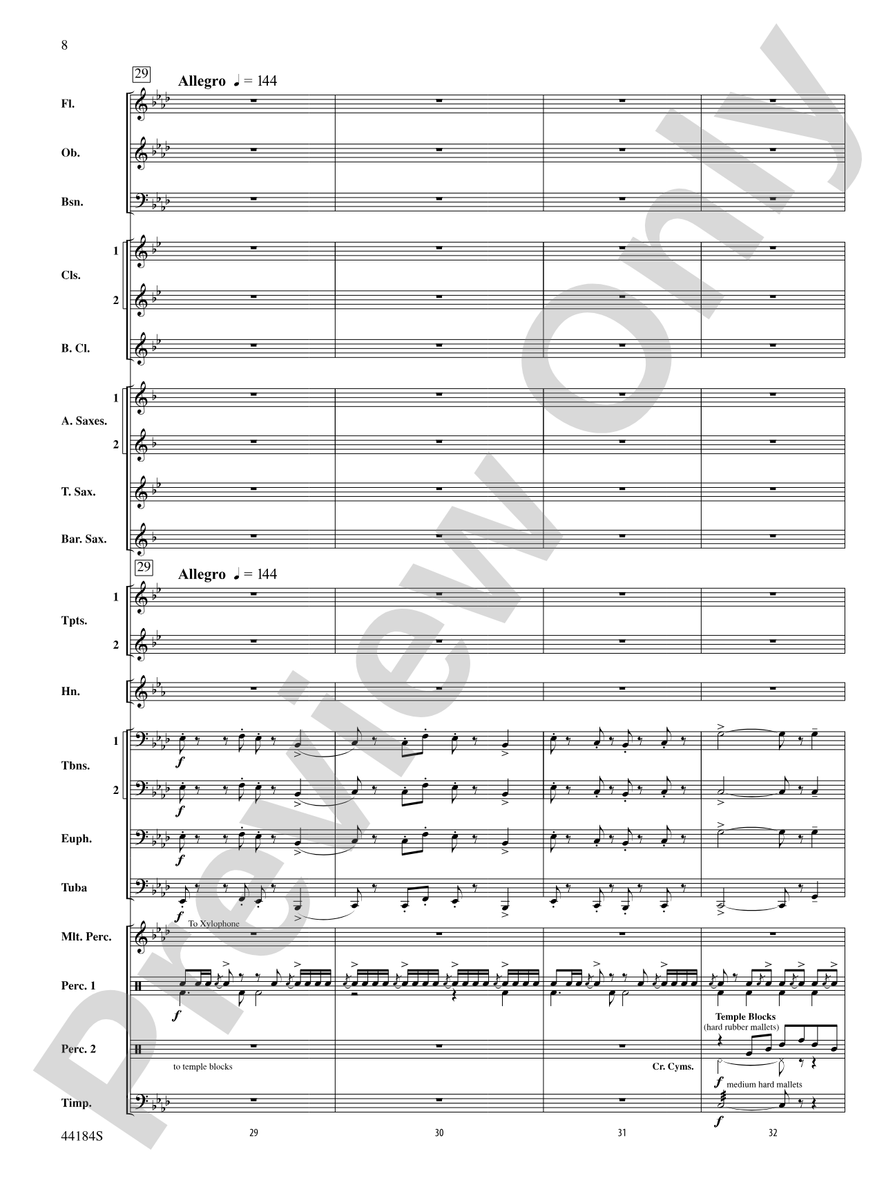 Hsien: Concert Band Conductor Score & Parts