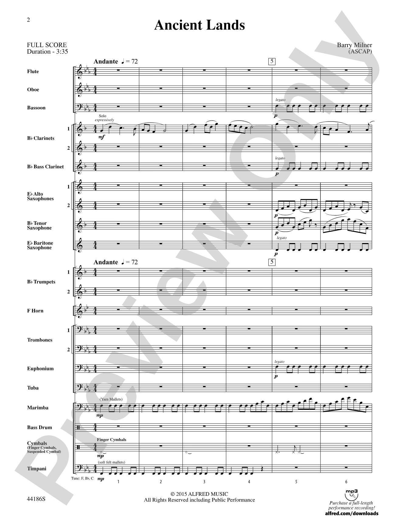 Ancient Lands: Concert Band Conductor Score & Parts