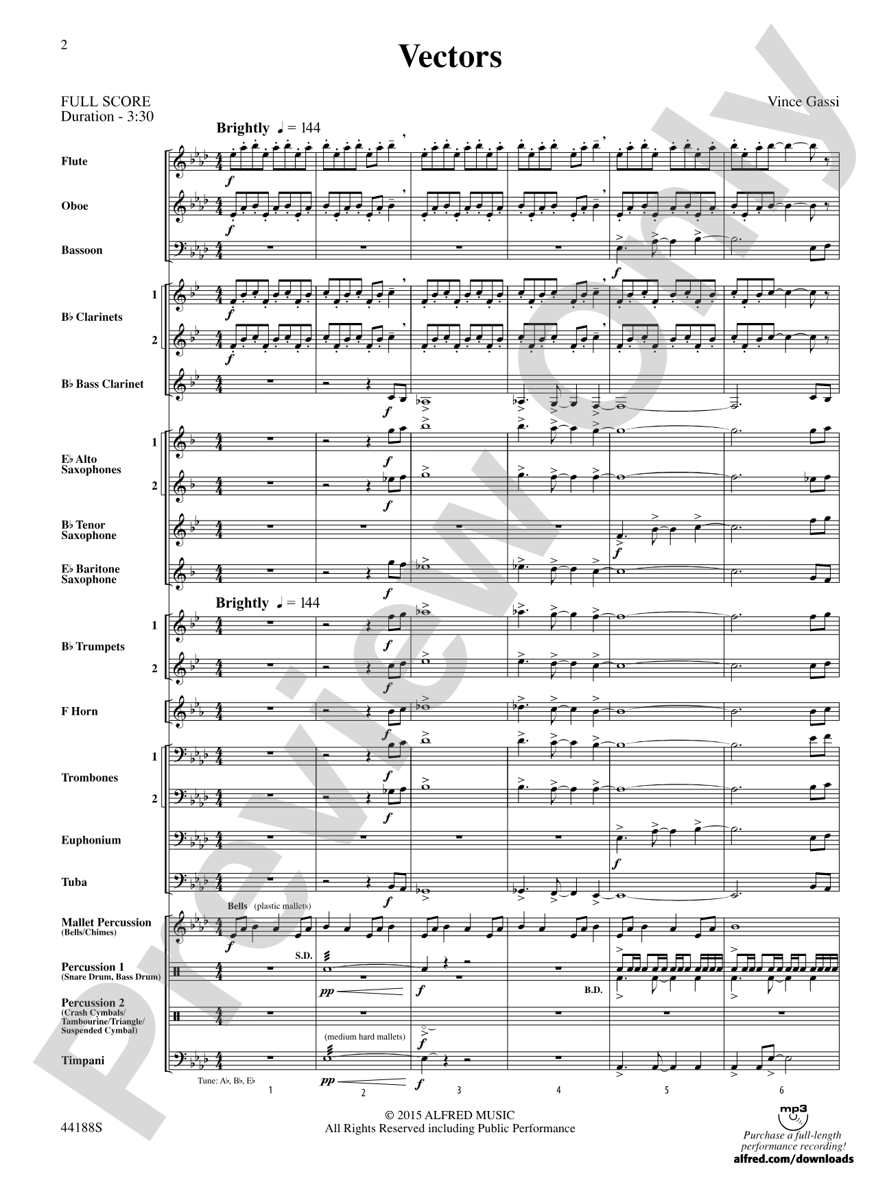 Vectors: Concert Band Conductor Score & Parts
