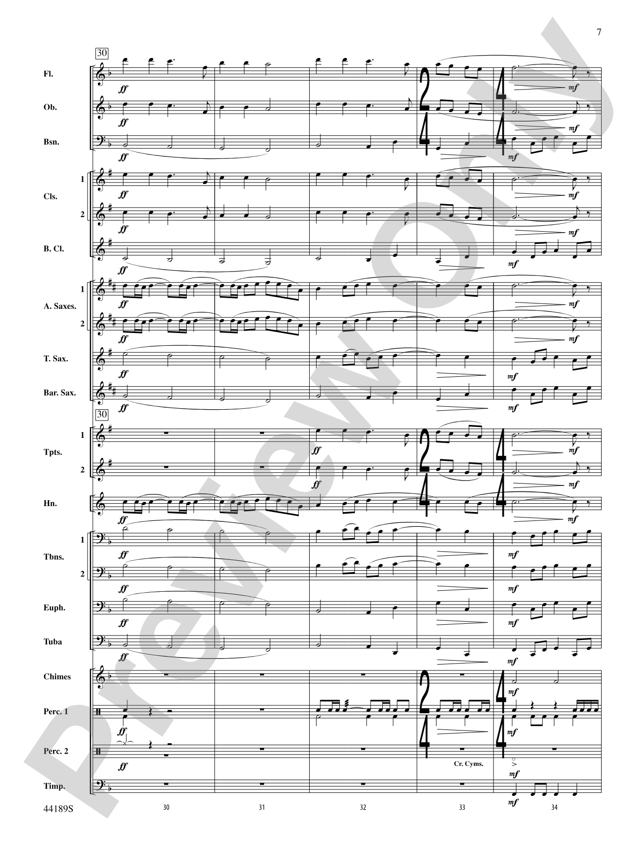 Once in Royal David's City: Concert Band Conductor Score & Parts