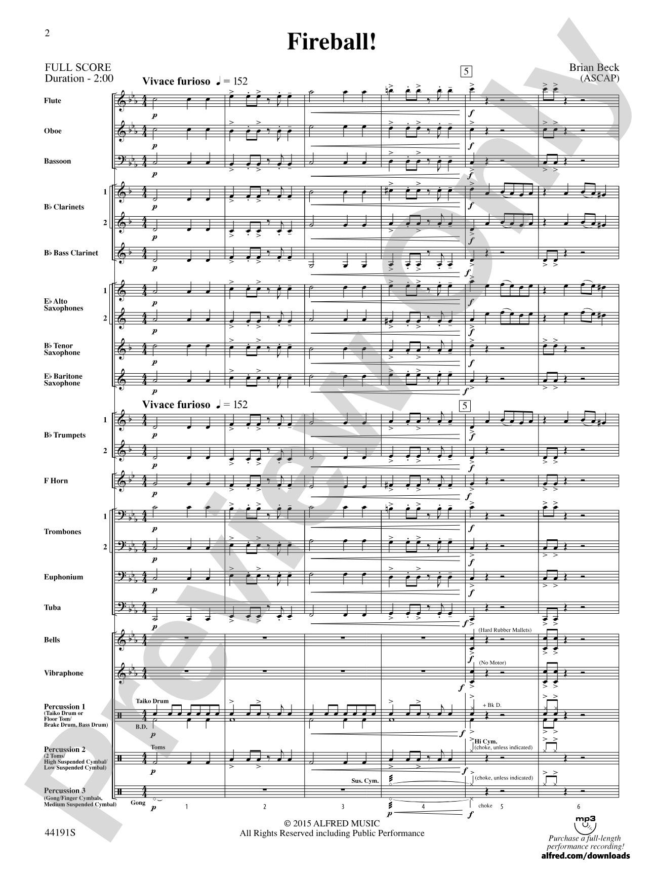 Fireball!: Concert Band Conductor Score & Parts