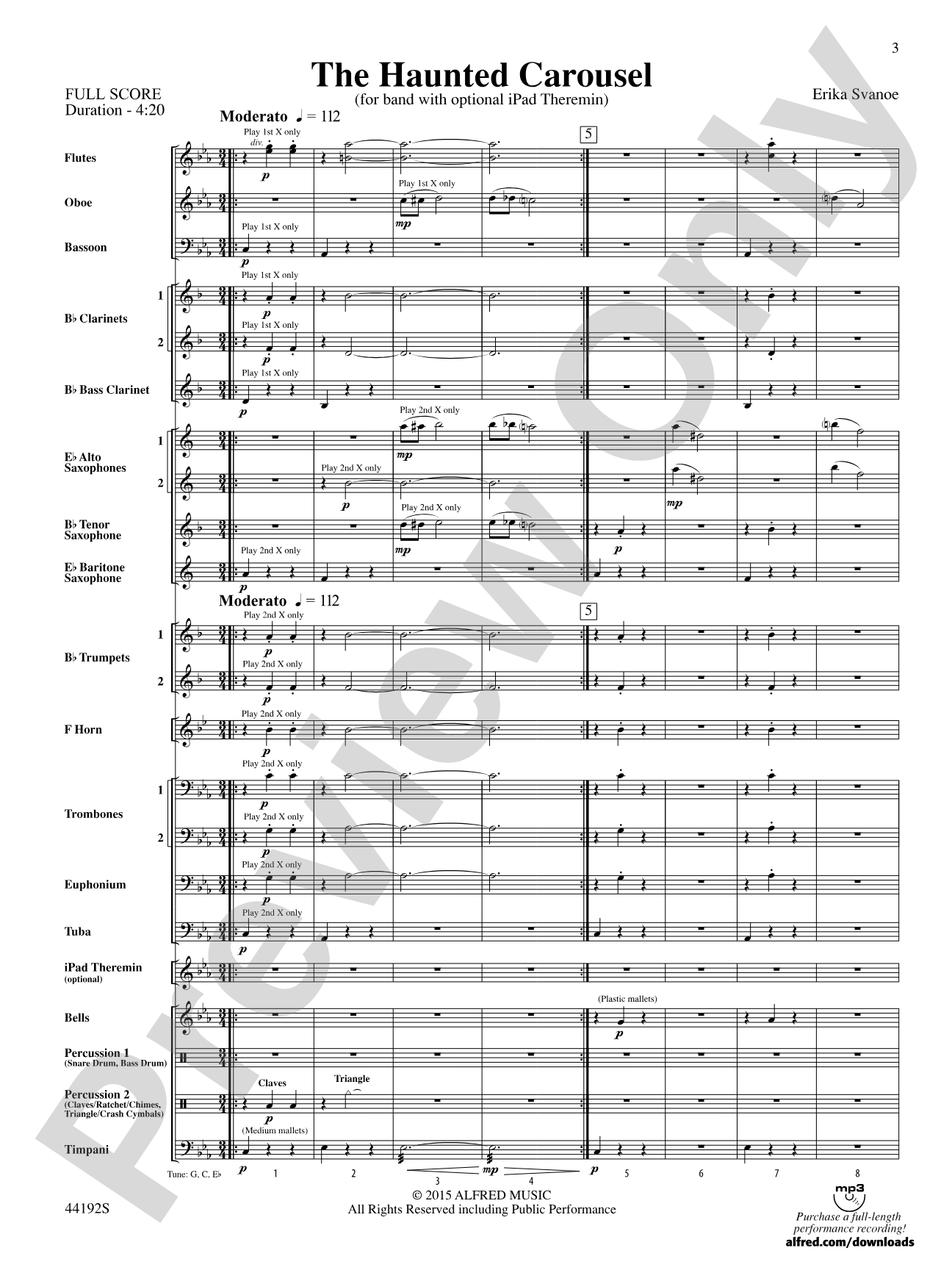 The Haunted Carousel: Score