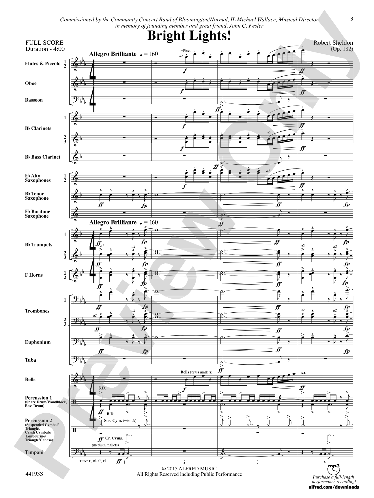 Bright Lights!: Concert Band Conductor Score & Parts