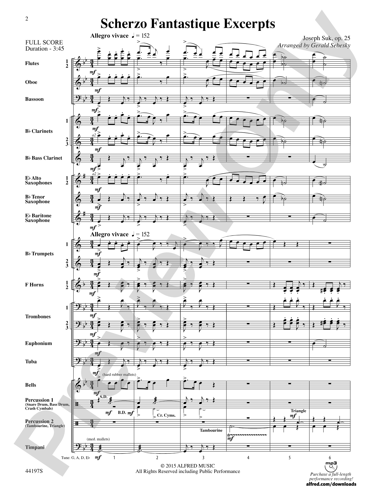 Scherzo Fantastique Excerpts: Concert Band Conductor Score & Parts