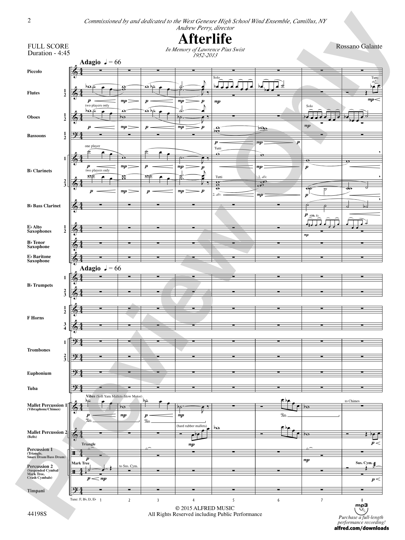 Afterlife: Concert Band Conductor Score & Parts