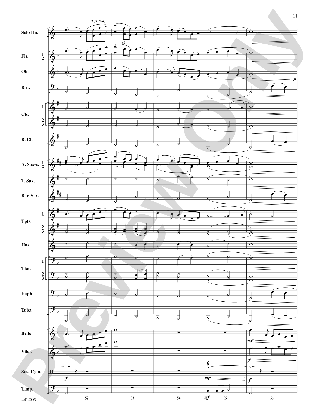 Serenade for Horn and Band: Concert Band Conductor Score & Parts