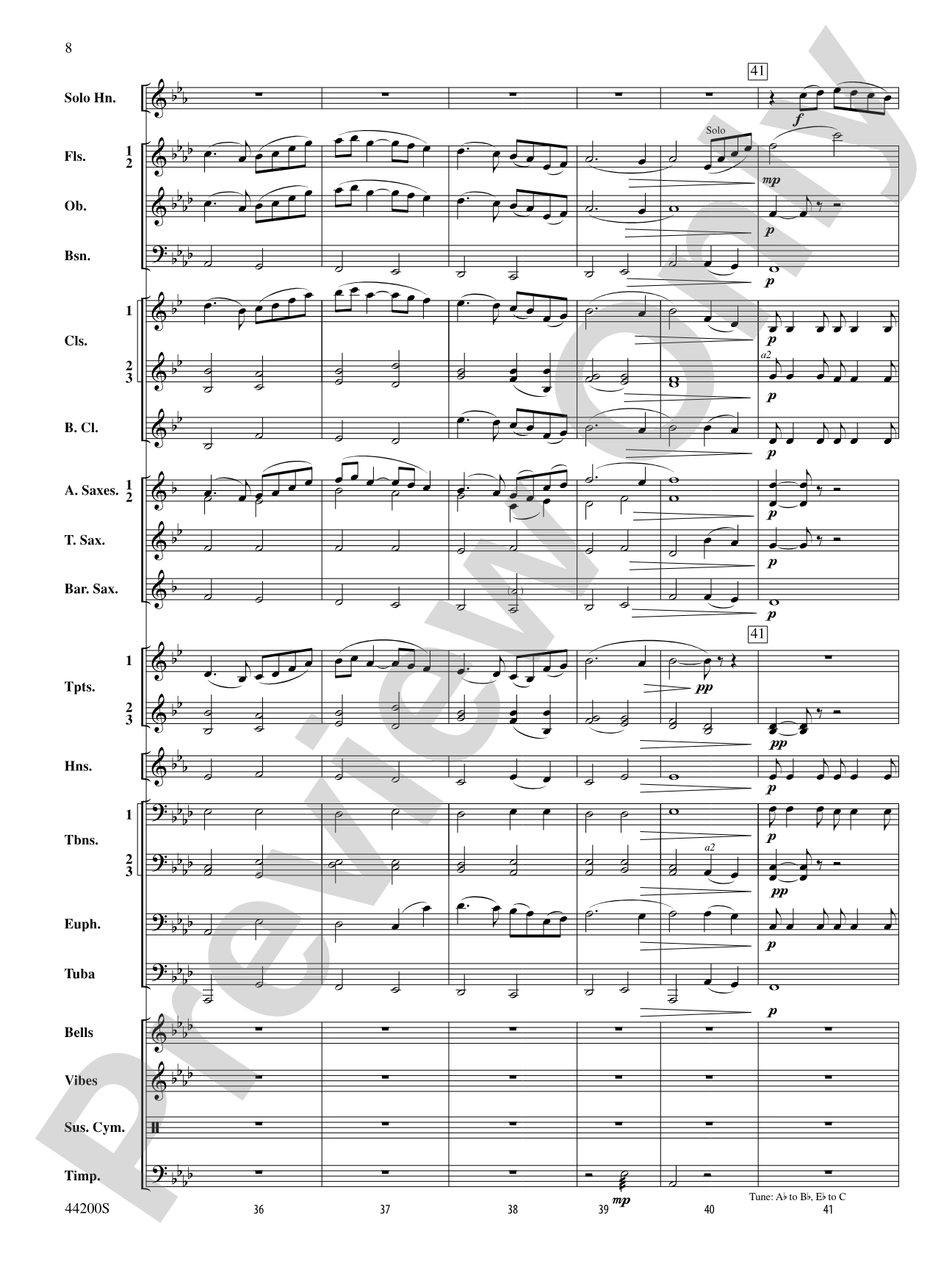 Serenade for Horn and Band: Concert Band Conductor Score & Parts