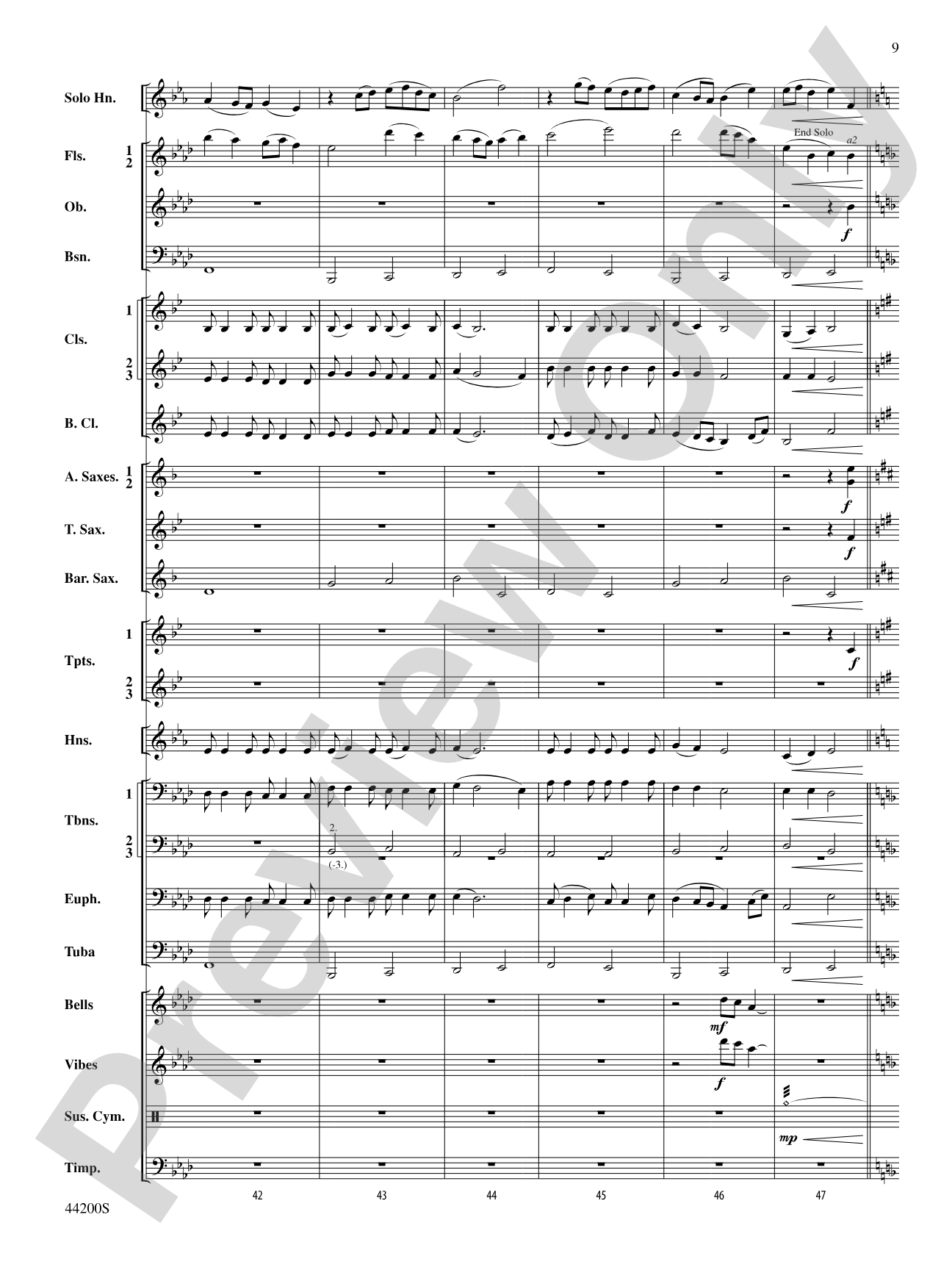 Serenade for Horn and Band: Concert Band Conductor Score & Parts