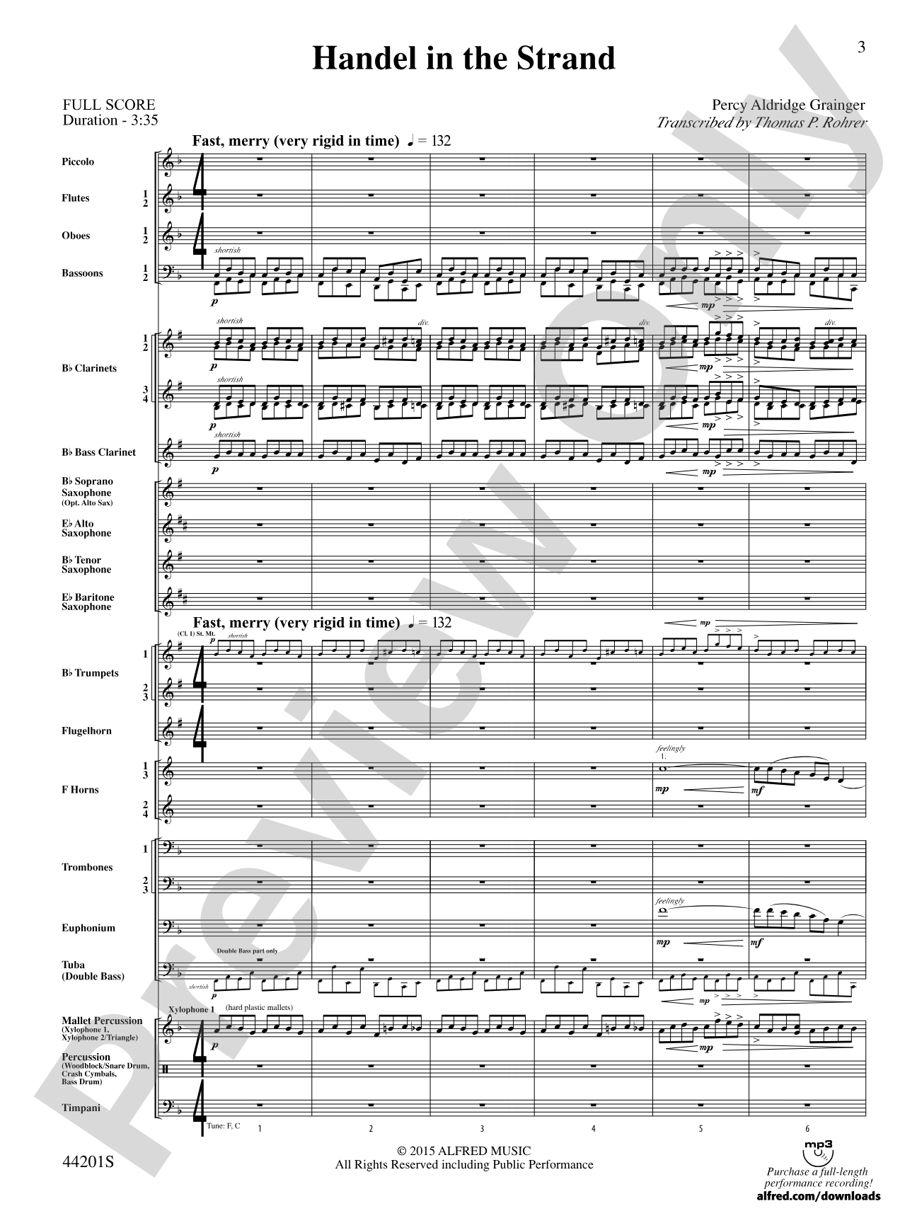 Handel in the Strand: Concert Band Conductor Score & Parts