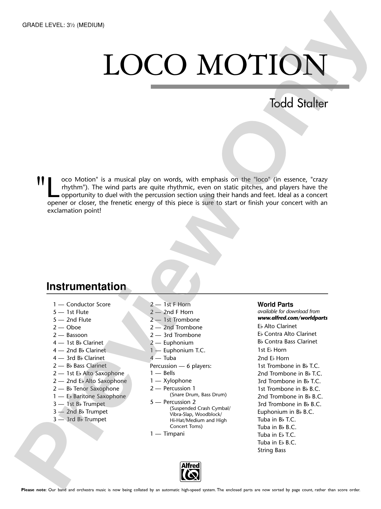 Loco Motion: Score