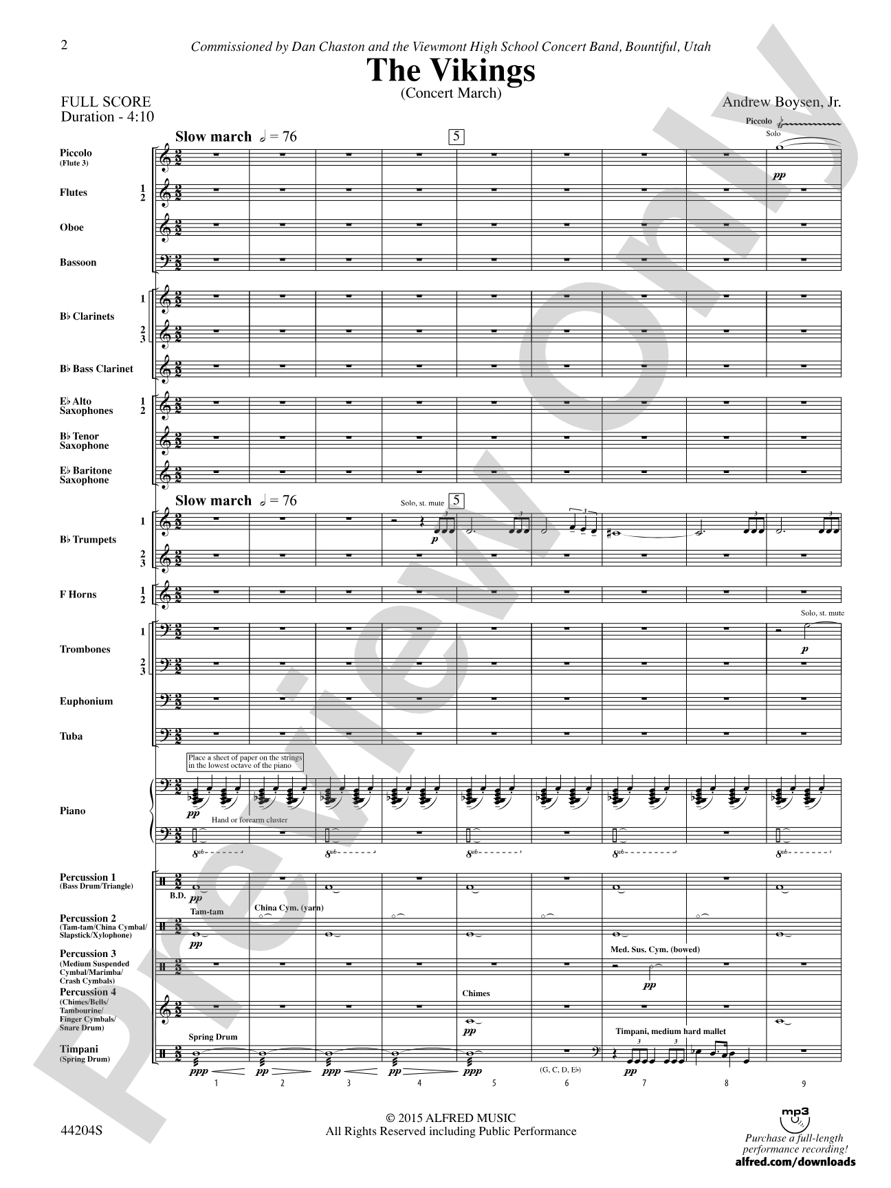 The Vikings: Concert Band Conductor Score & Parts