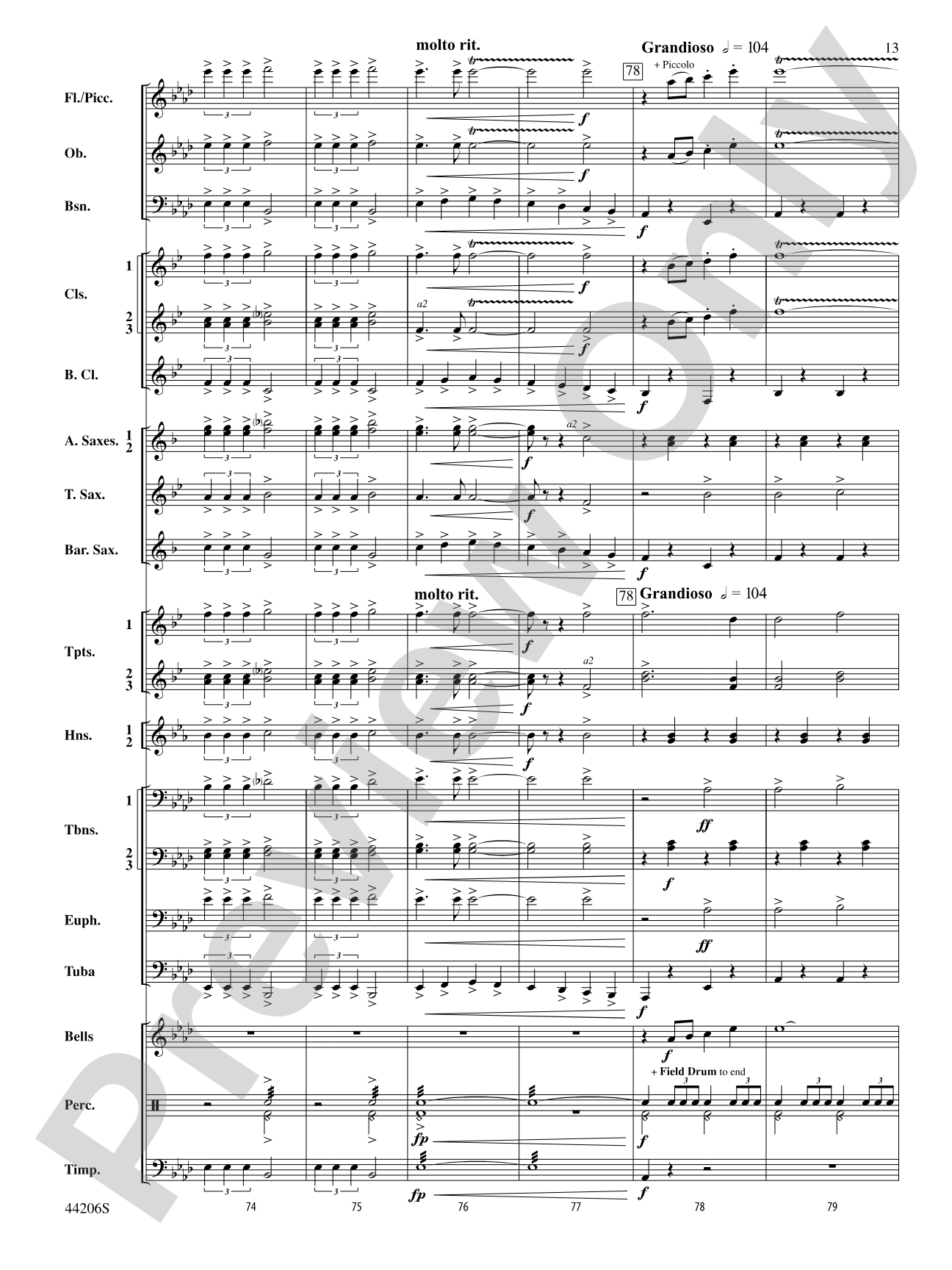March America: Concert Band Conductor Score & Parts