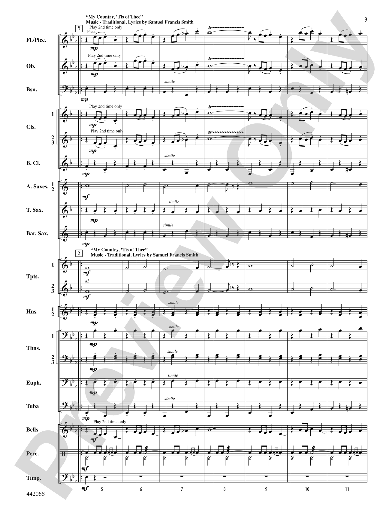 March America: Concert Band Conductor Score & Parts