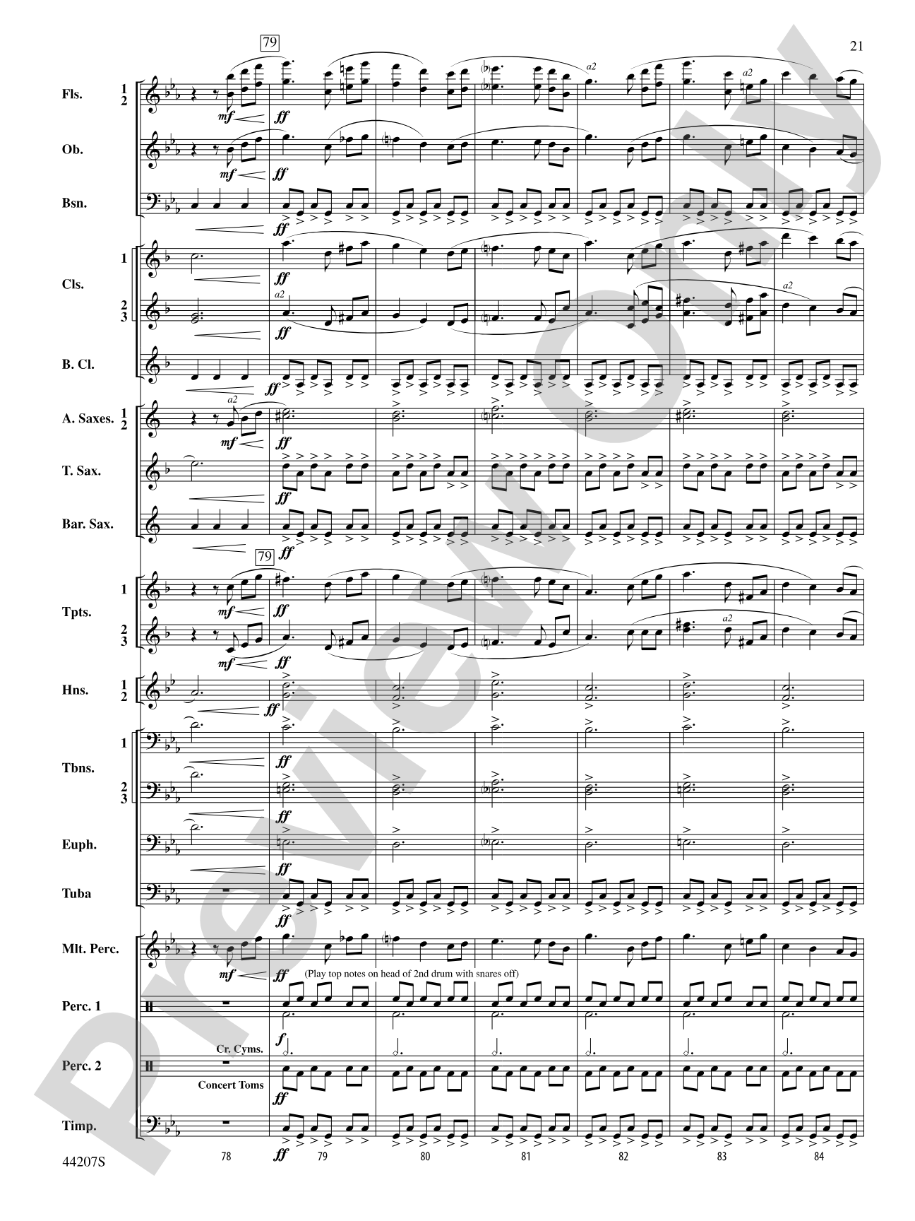 Paradiddles: Concert Band Conductor Score & Parts