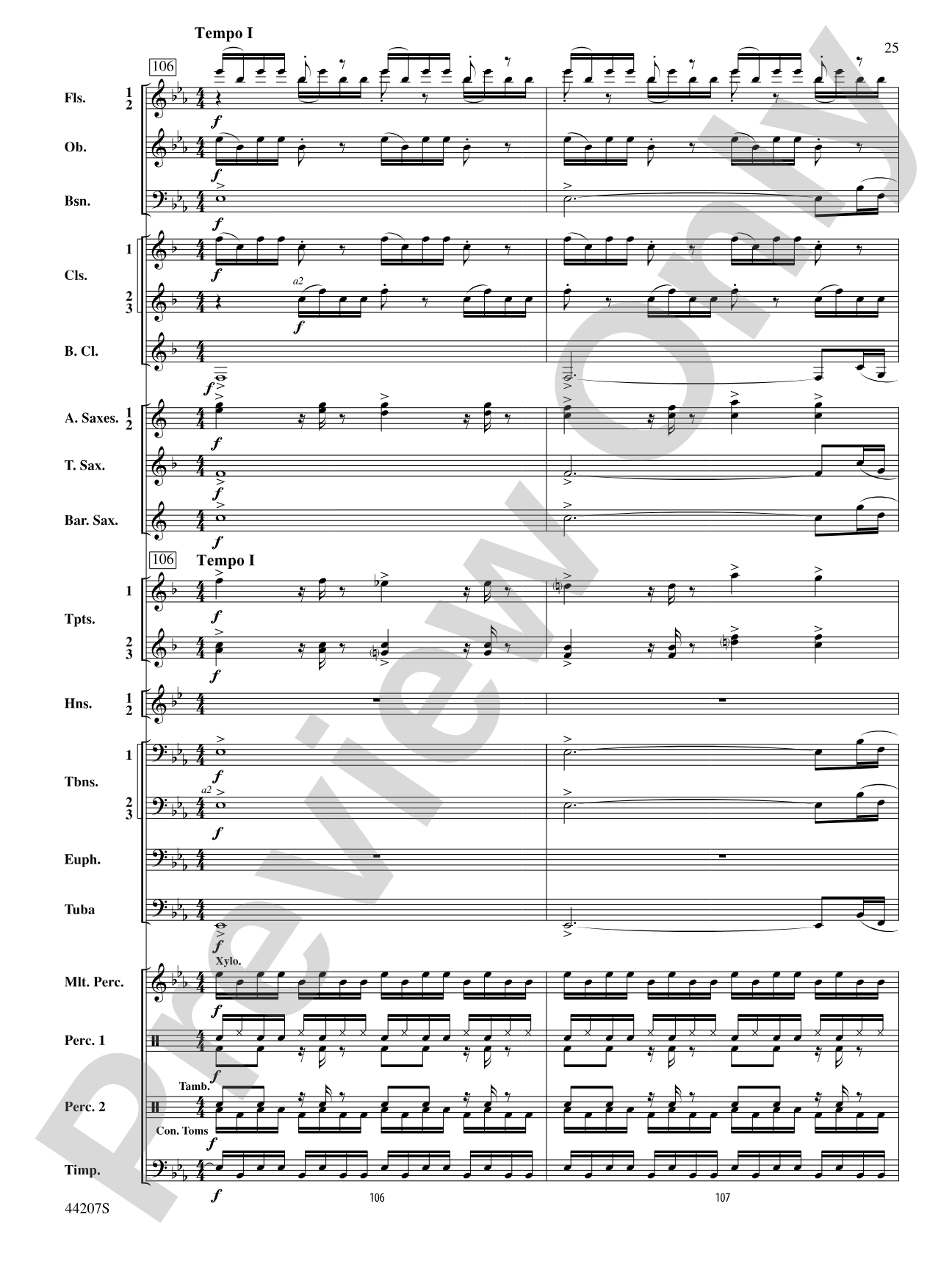 Paradiddles: Concert Band Conductor Score & Parts
