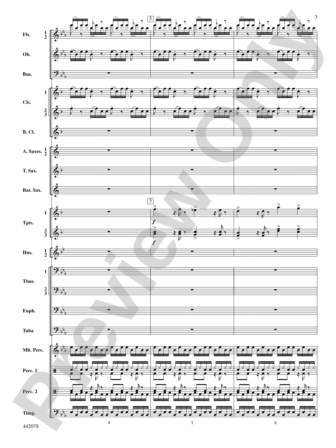 Paradiddles: Concert Band Conductor Score & Parts