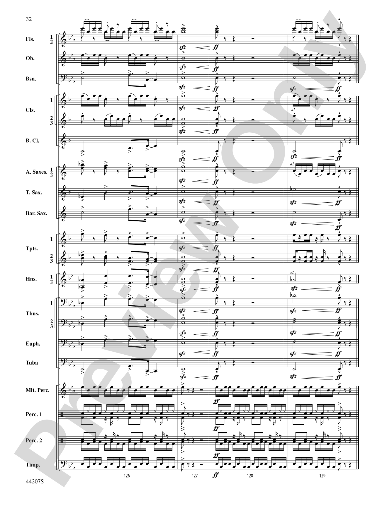 Paradiddles: Concert Band Conductor Score & Parts