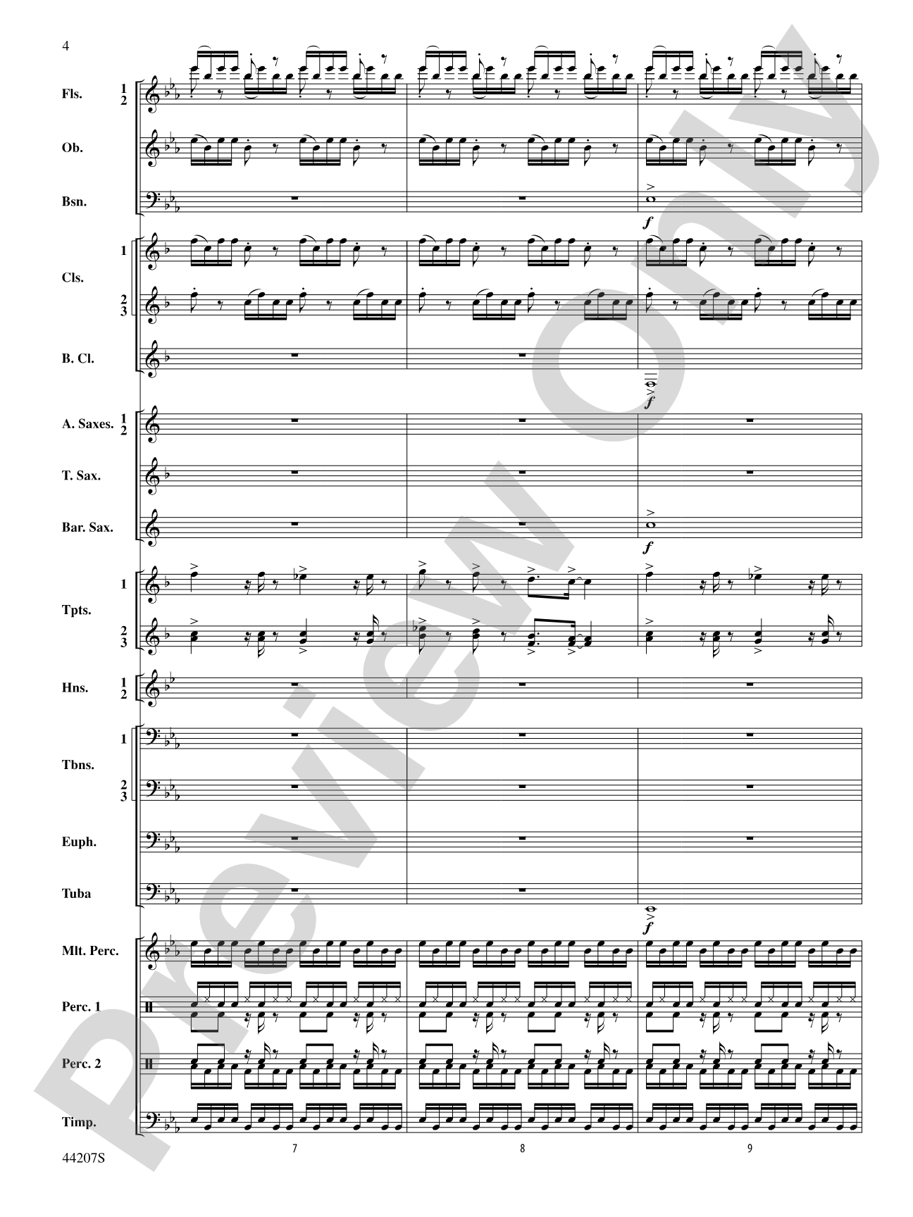 Paradiddles: Concert Band Conductor Score & Parts
