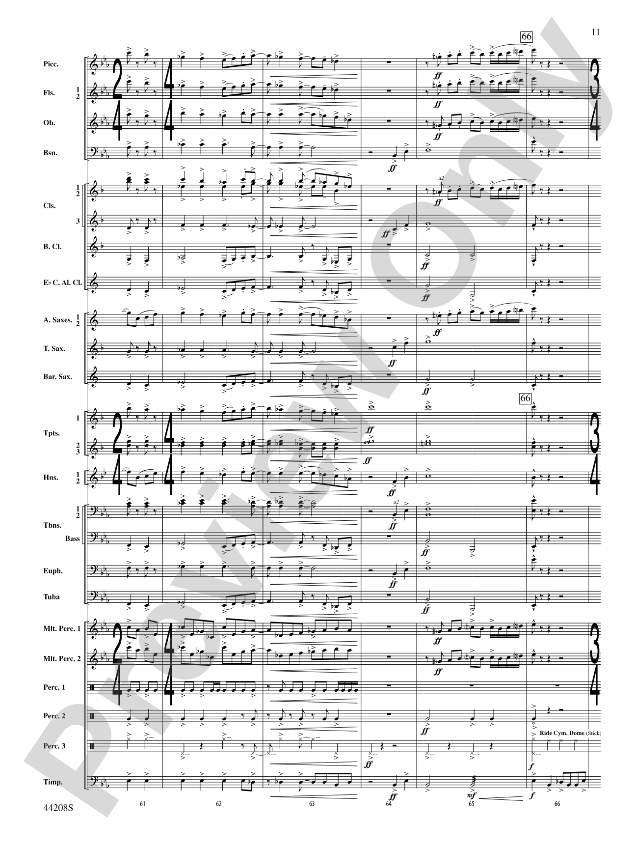 Undecim: Concert Band Conductor Score & Parts
