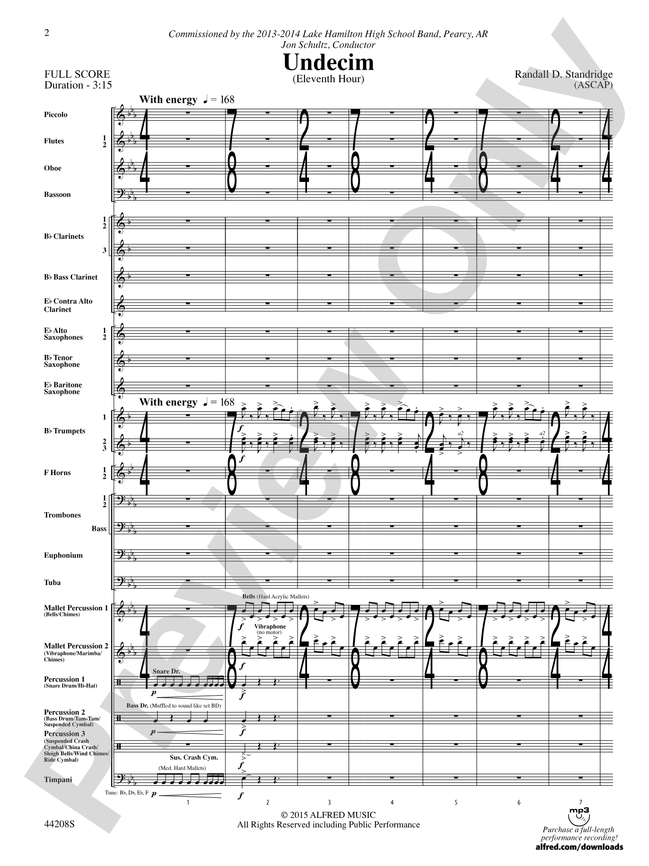 Undecim: Concert Band Conductor Score & Parts