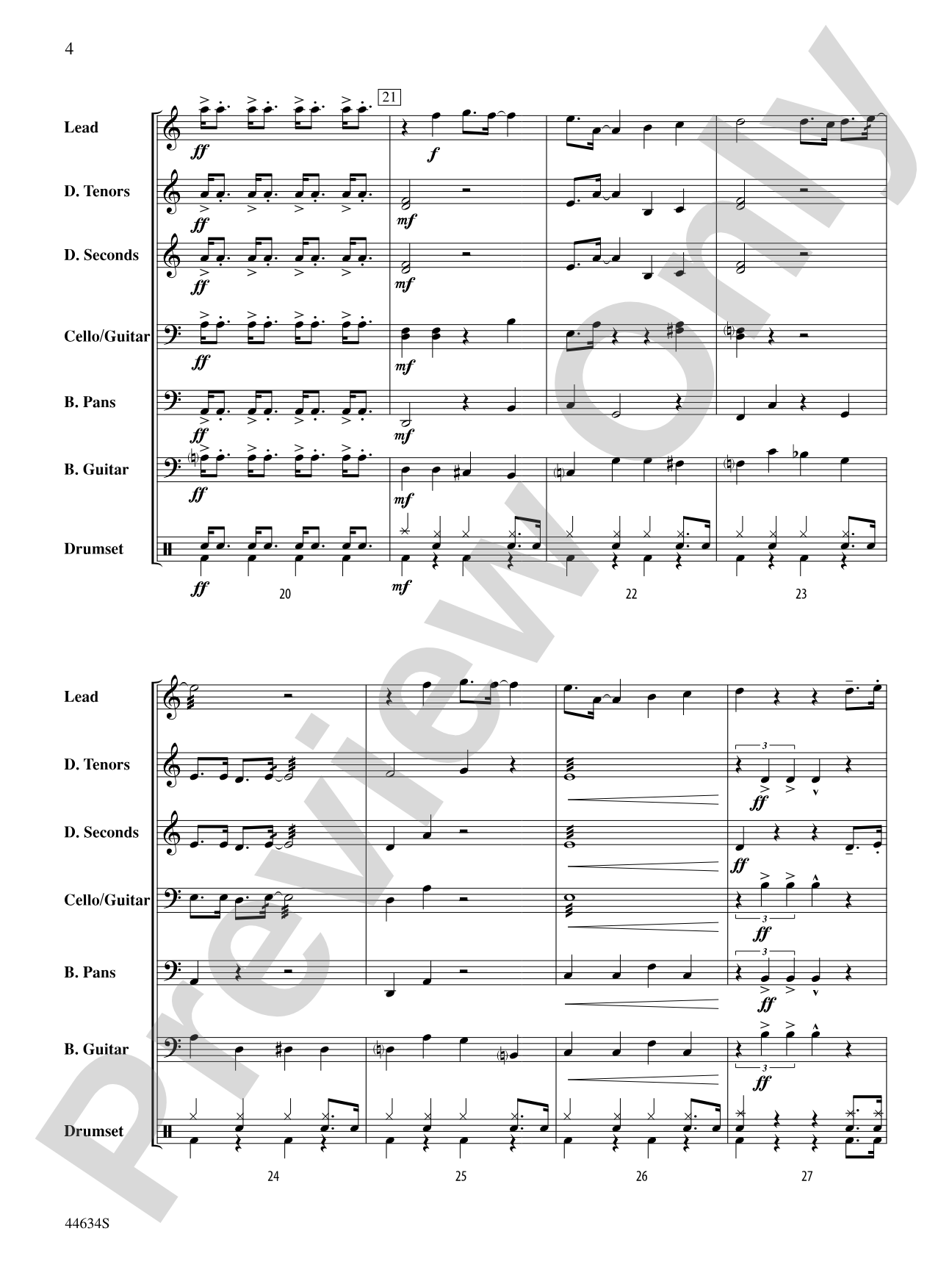 Moondance: Steel Drum Conductor Score & Parts