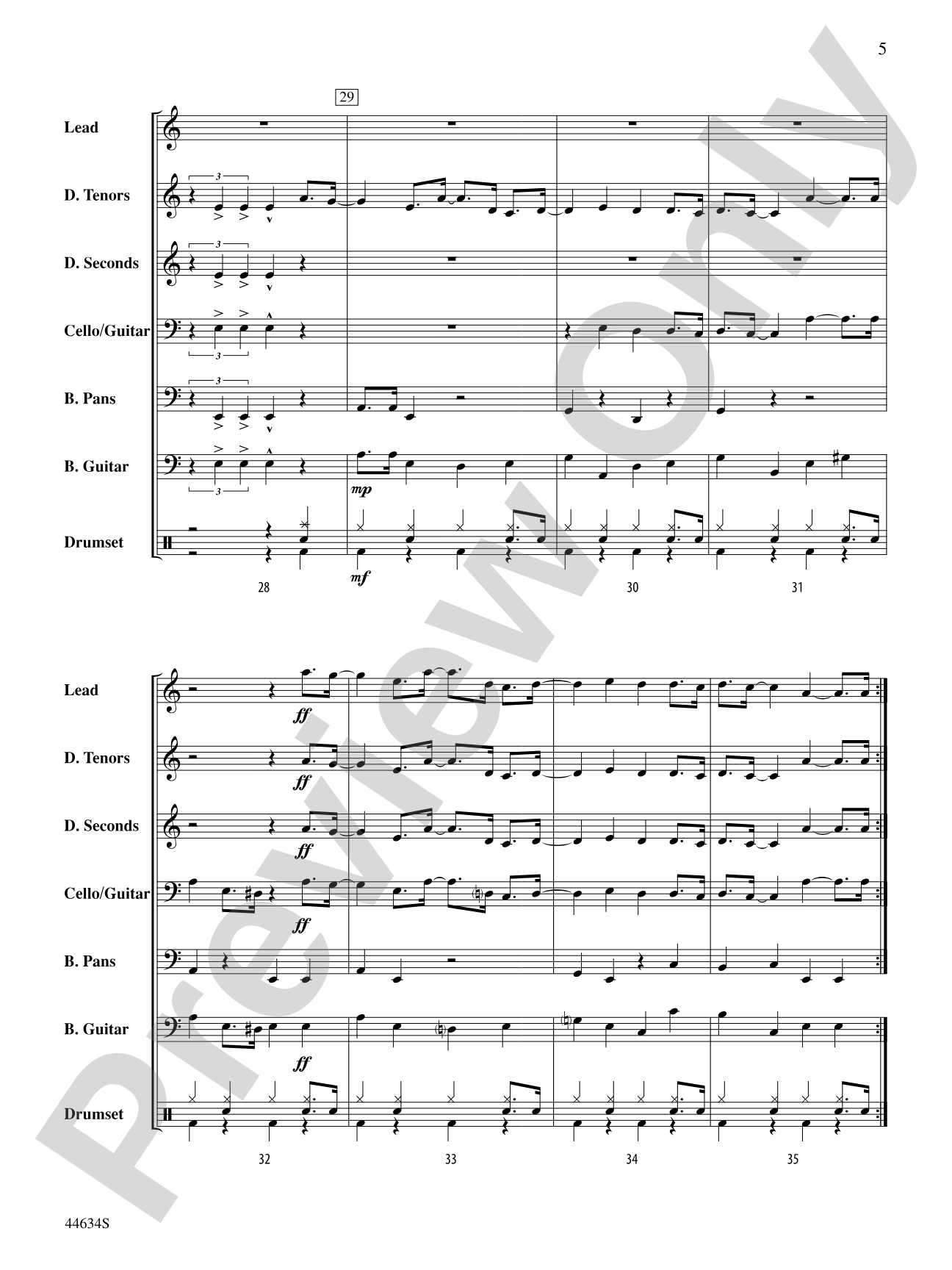 Moondance: Steel Drum Conductor Score & Parts