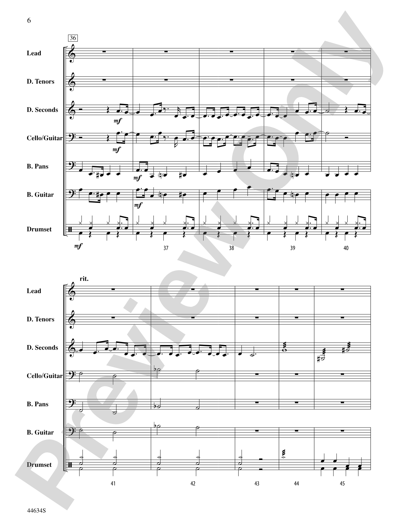 Moondance: Steel Drum Conductor Score & Parts