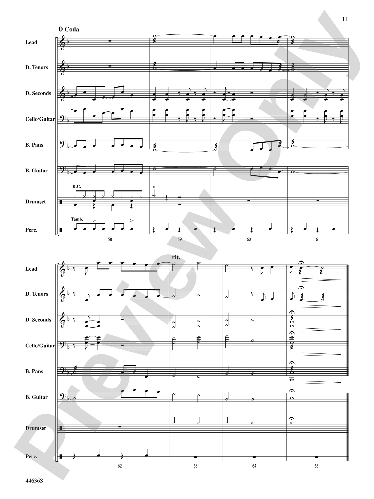 Soak Up the Sun: Steel Drum Conductor Score & Parts