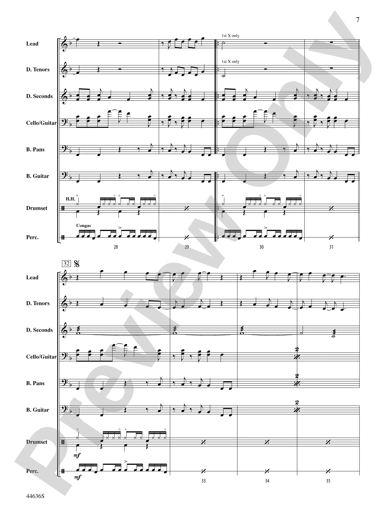 Soak Up the Sun: Steel Drum Conductor Score & Parts