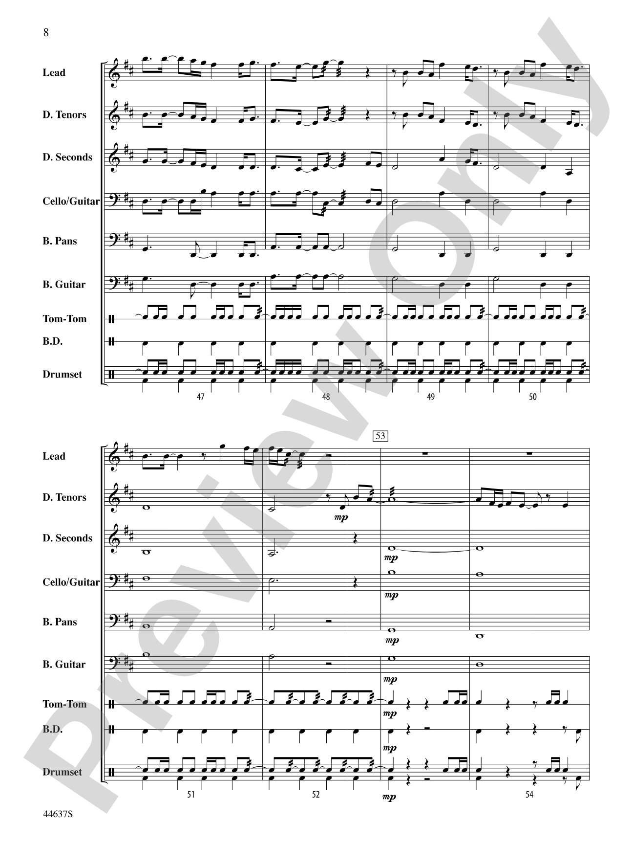 Some Nights: Steel Drum Conductor Score & Parts