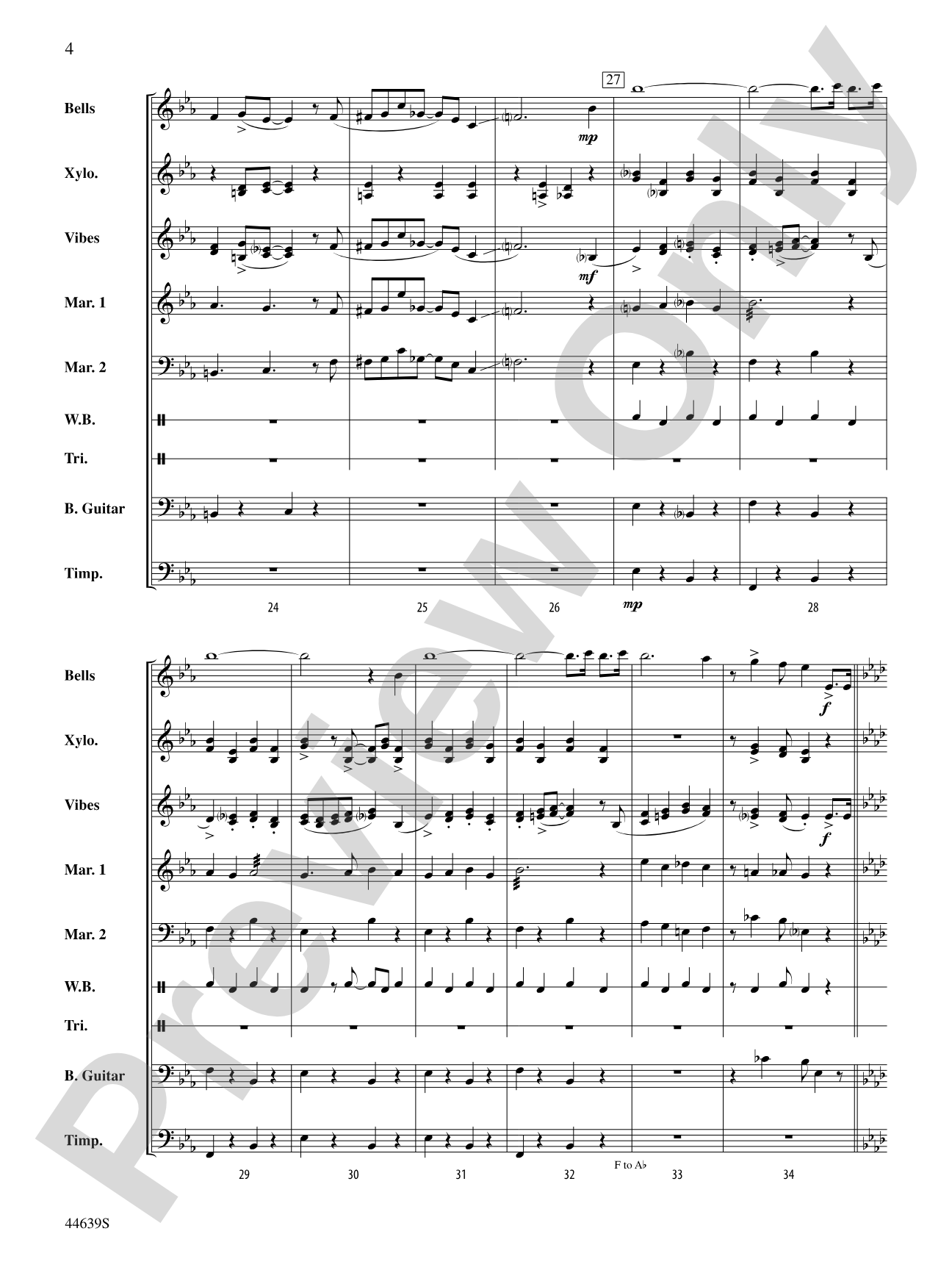 The Syncopated Clock: Percussion Ensemble Conductor Score & Parts
