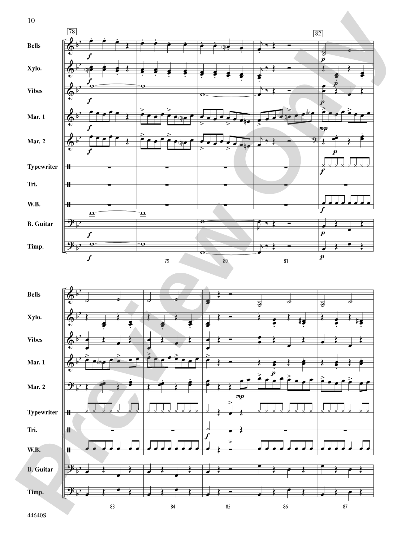 The Typewriter: Percussion Ensemble Conductor Score & Parts
