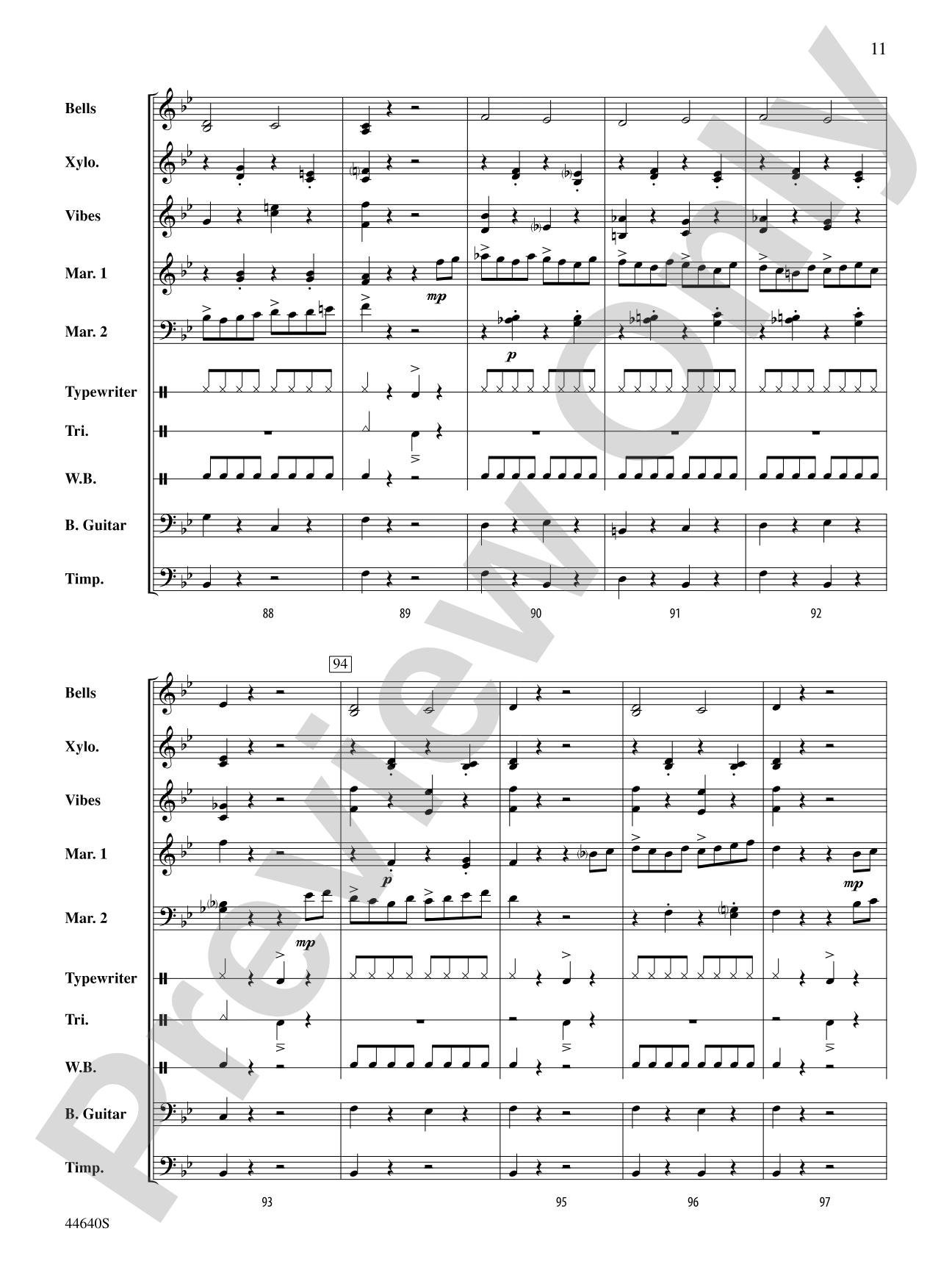 The Typewriter: Percussion Ensemble Conductor Score & Parts