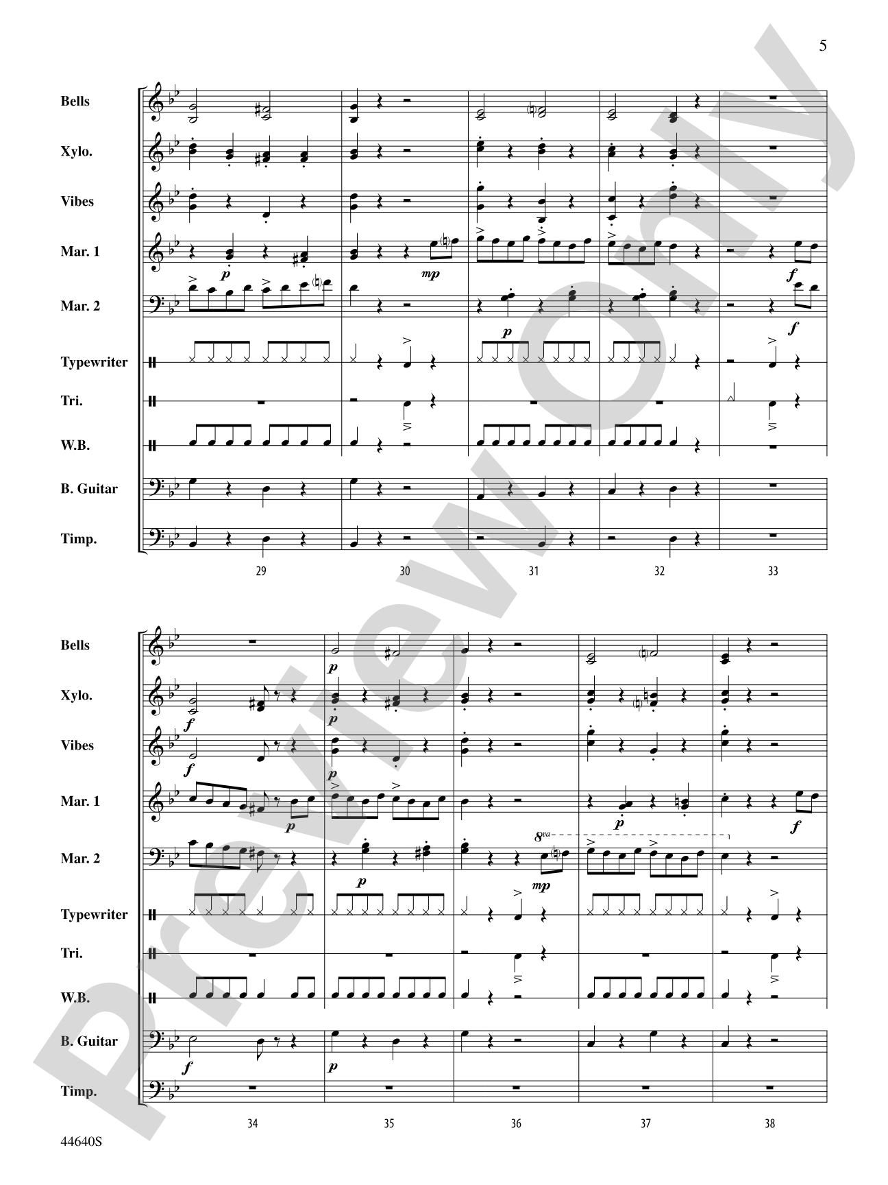 The Typewriter: Percussion Ensemble Conductor Score & Parts