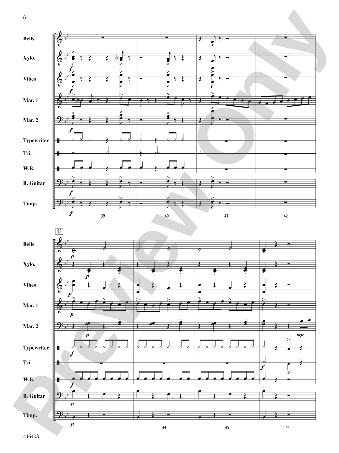 The Typewriter: Percussion Ensemble Conductor Score & Parts
