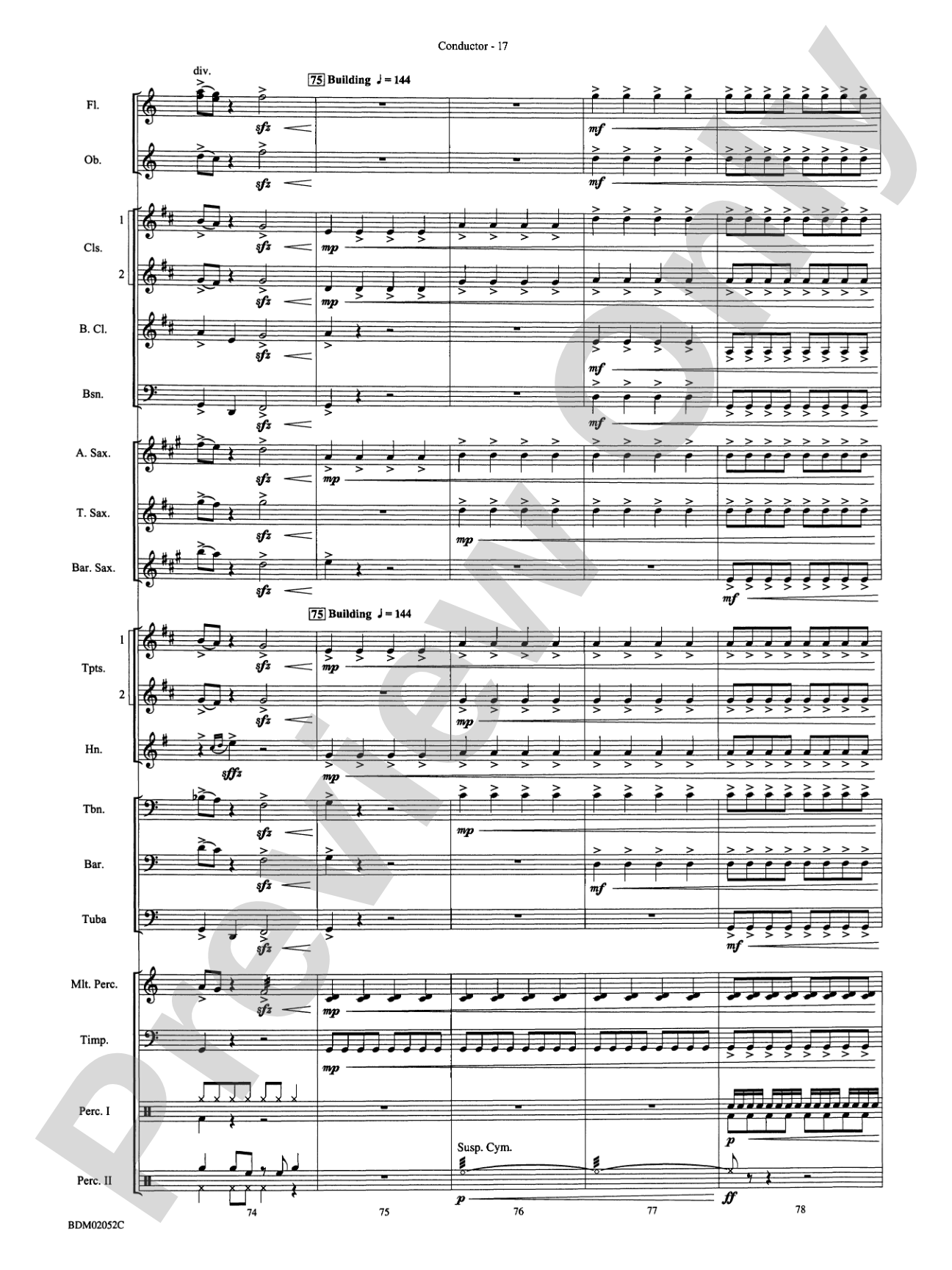 Declaration in Blue: Concert Band Conductor Score & Parts