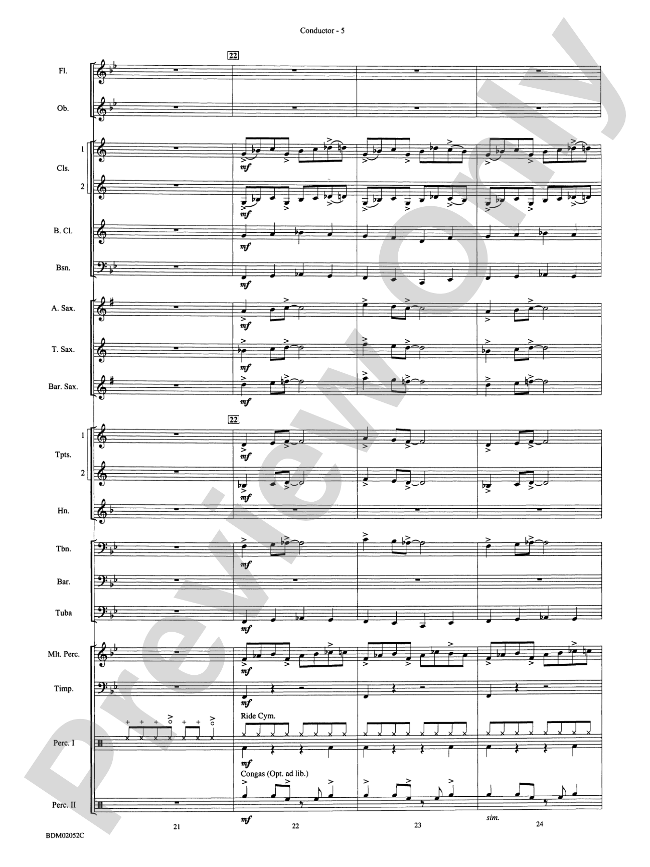 Declaration in Blue: Concert Band Conductor Score & Parts