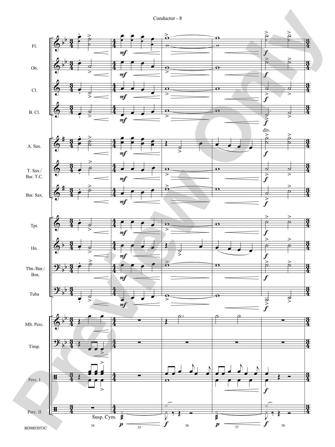 Dramatico: Concert Band Conductor Score & Parts