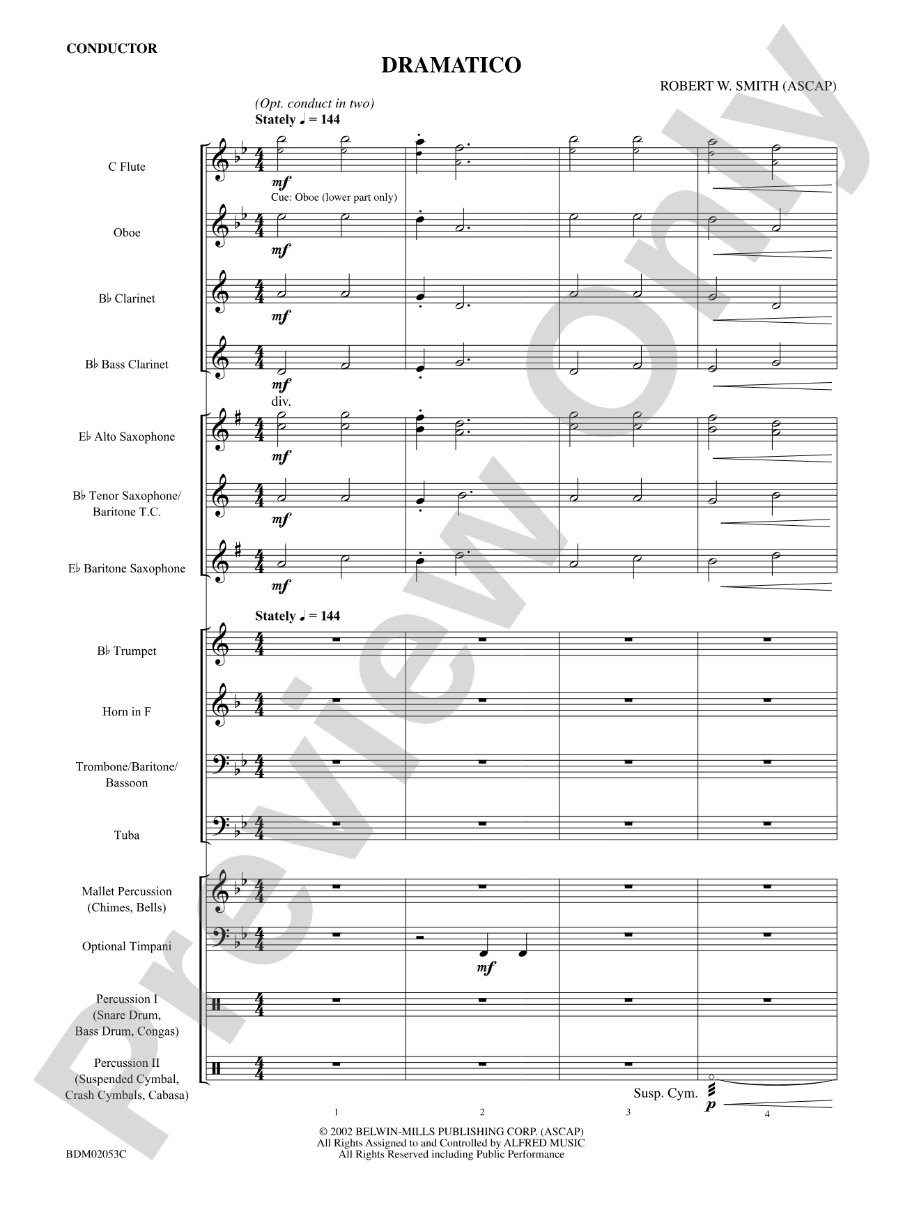 Dramatico: Concert Band Conductor Score & Parts