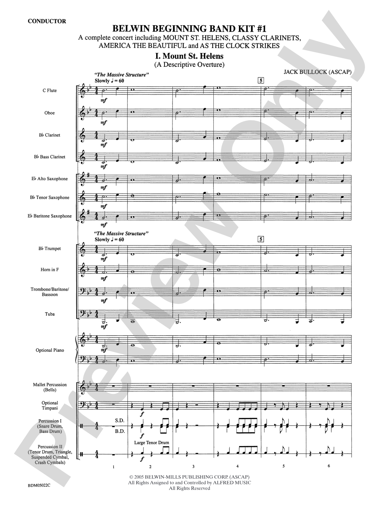 Belwin Beginning Band Kit #1: Concert Band Conductor Score & Parts