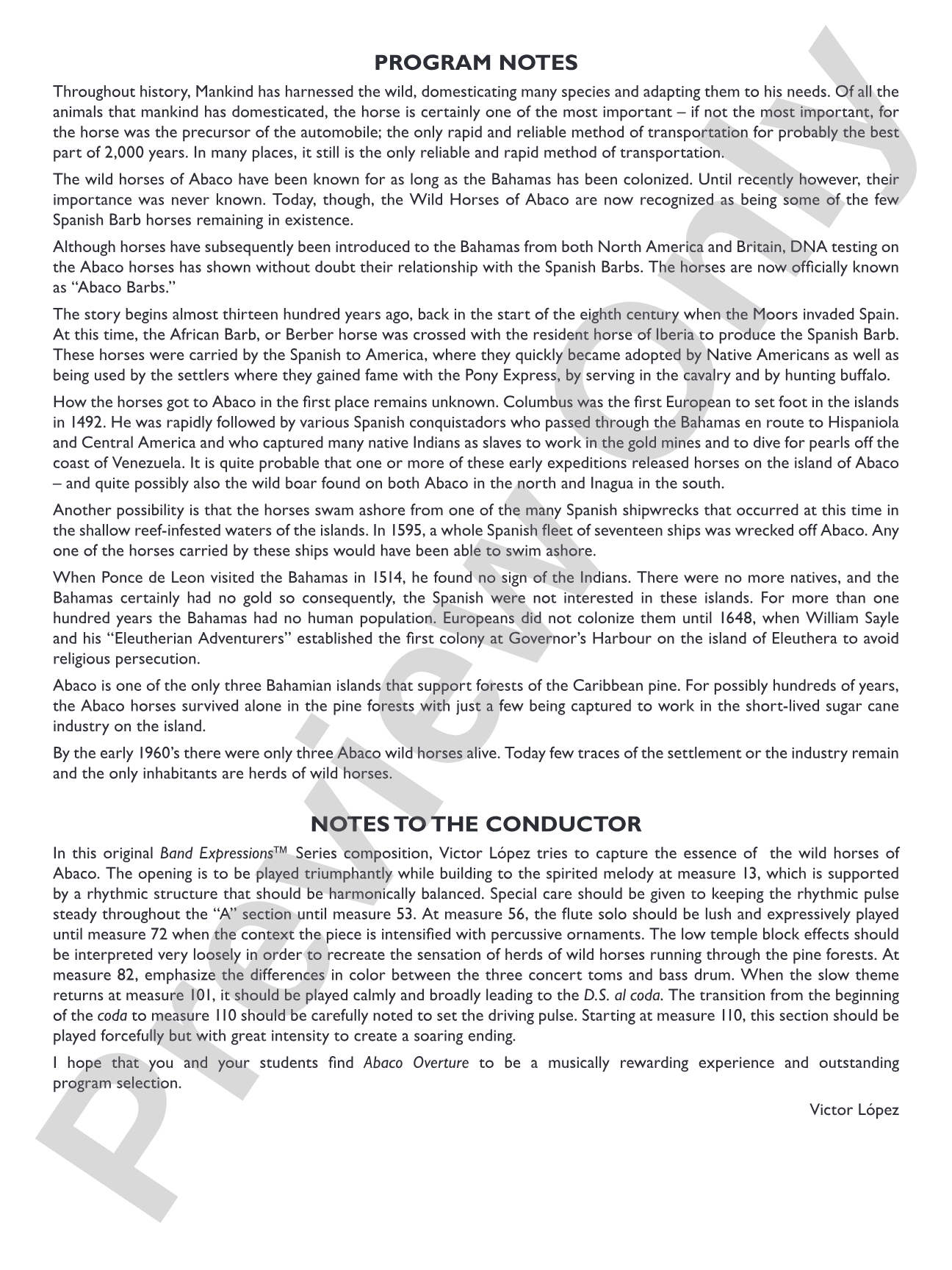 Abaco Overture: Concert Band Conductor Score & Parts