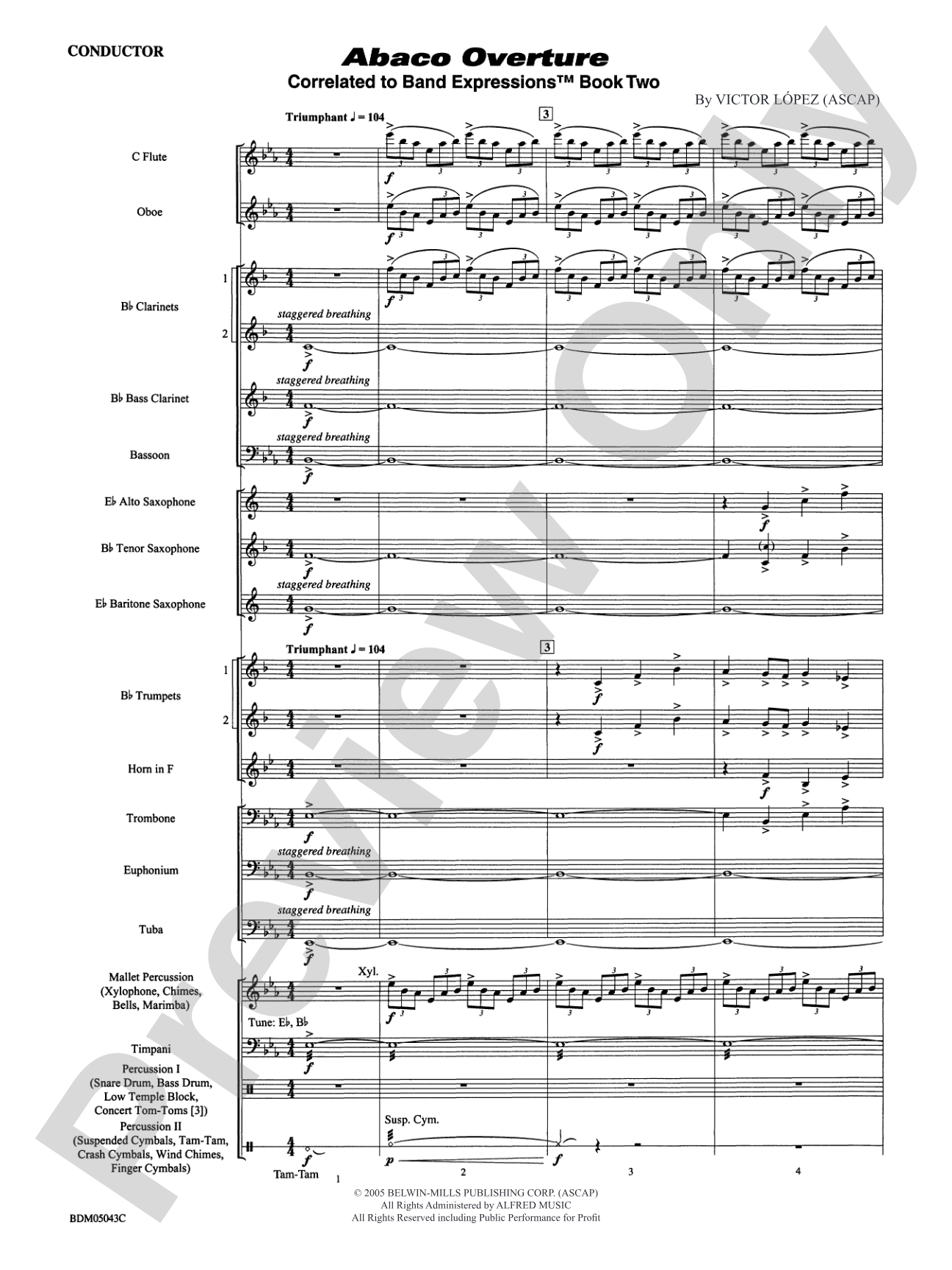 Abaco Overture: Concert Band Conductor Score & Parts