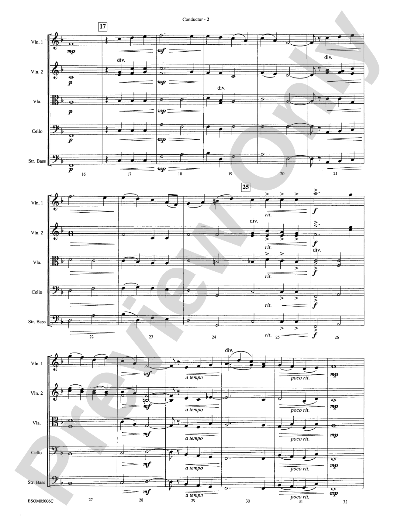 Irish Tune from County Derry: String Orchestra Conductor Score & Parts