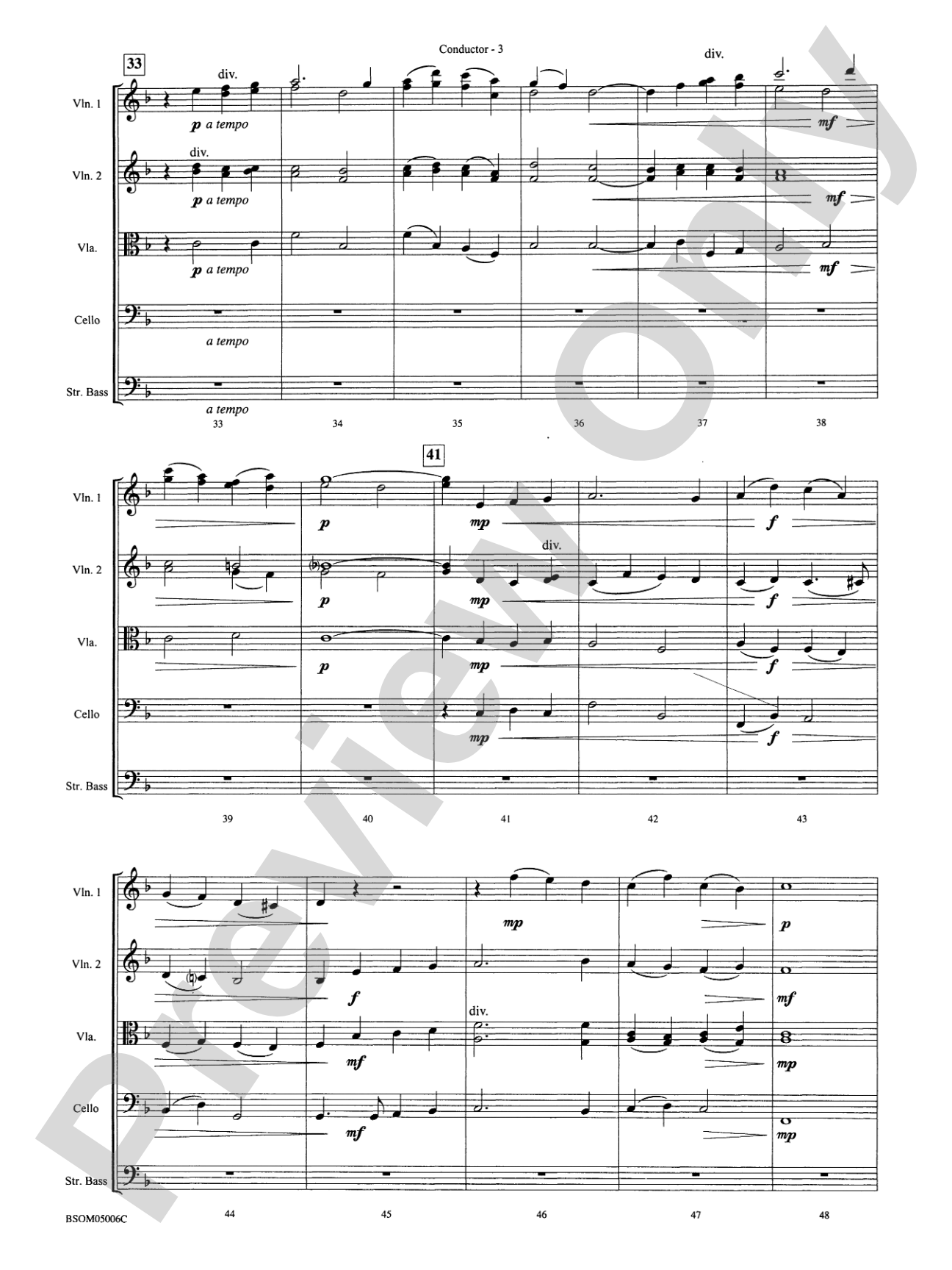 Irish Tune from County Derry: String Orchestra Conductor Score & Parts