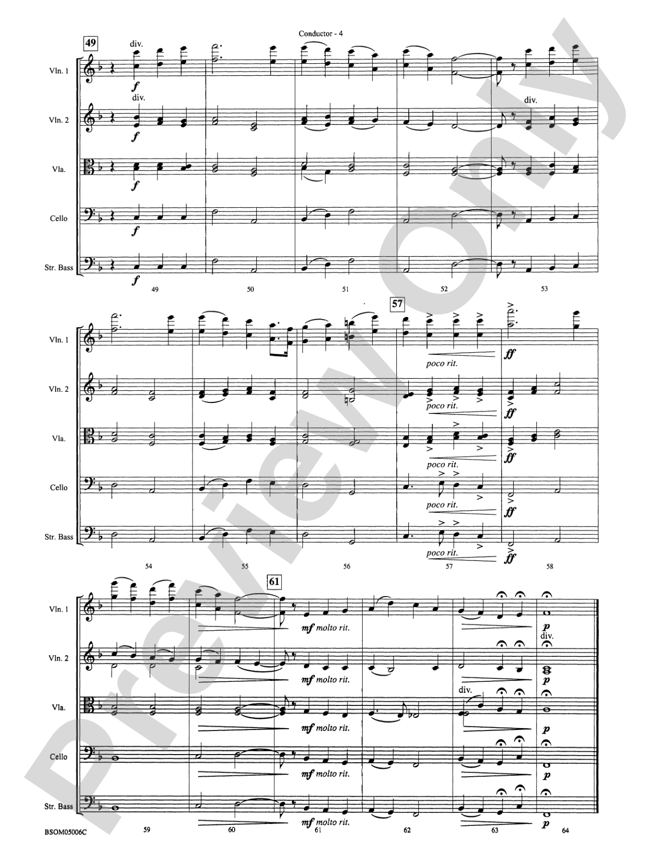 Irish Tune from County Derry: String Orchestra Conductor Score & Parts
