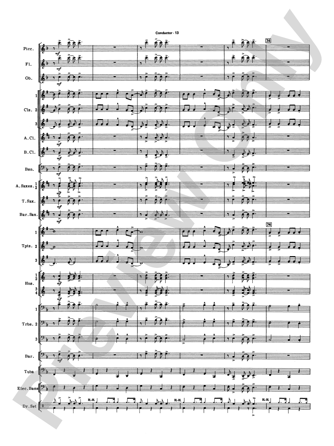 Big Band Spectacular: Score